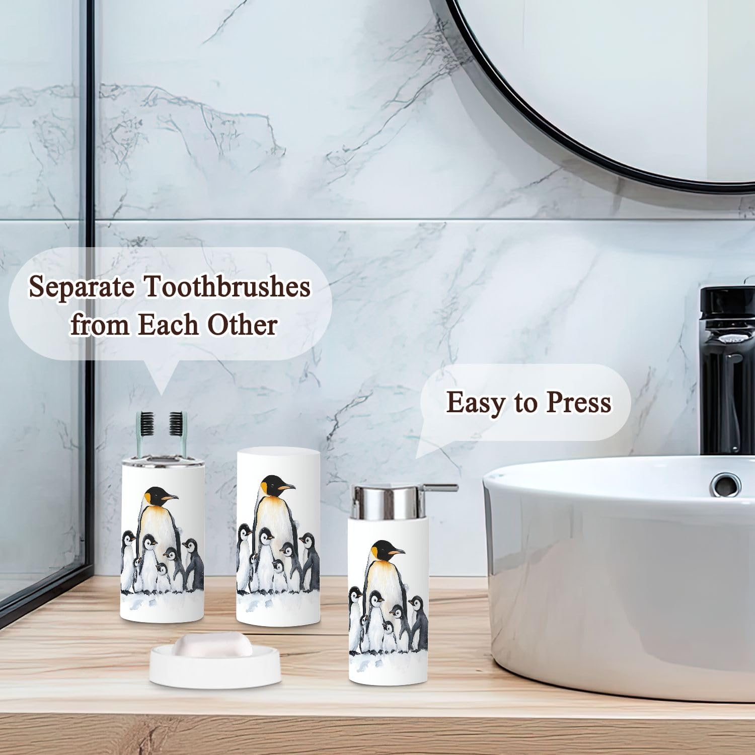 6-Piece Set Durable Functional Perfect for Bathroom Organization