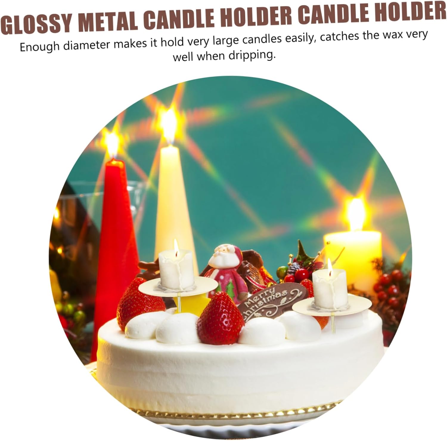 Set of Wreath Candle Fixers Metal Candle Holders for Centerpieces
