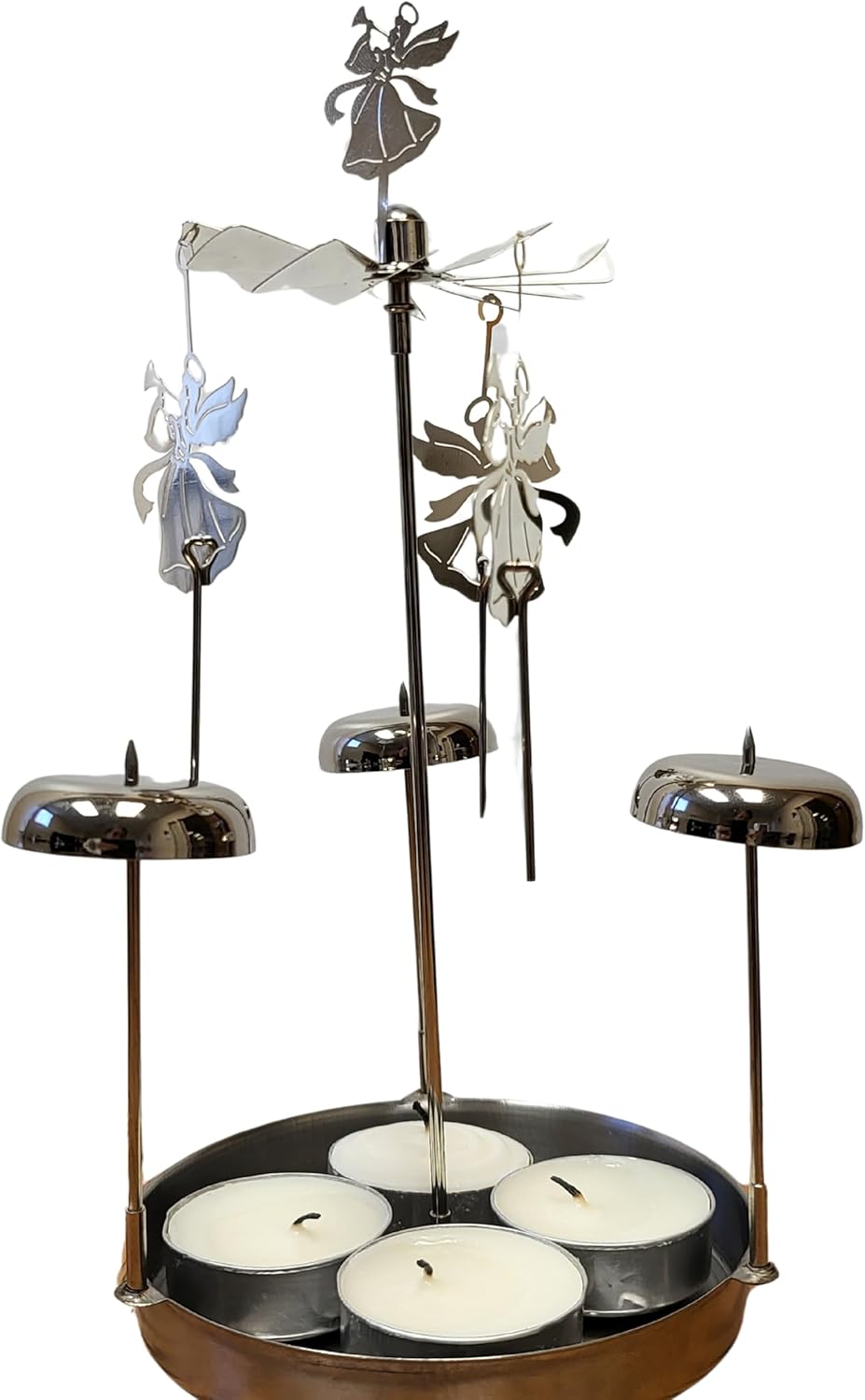 BANBERRY DESIGNS Tealight Candle Spinner with Bell Chimes - Scandinavian Style