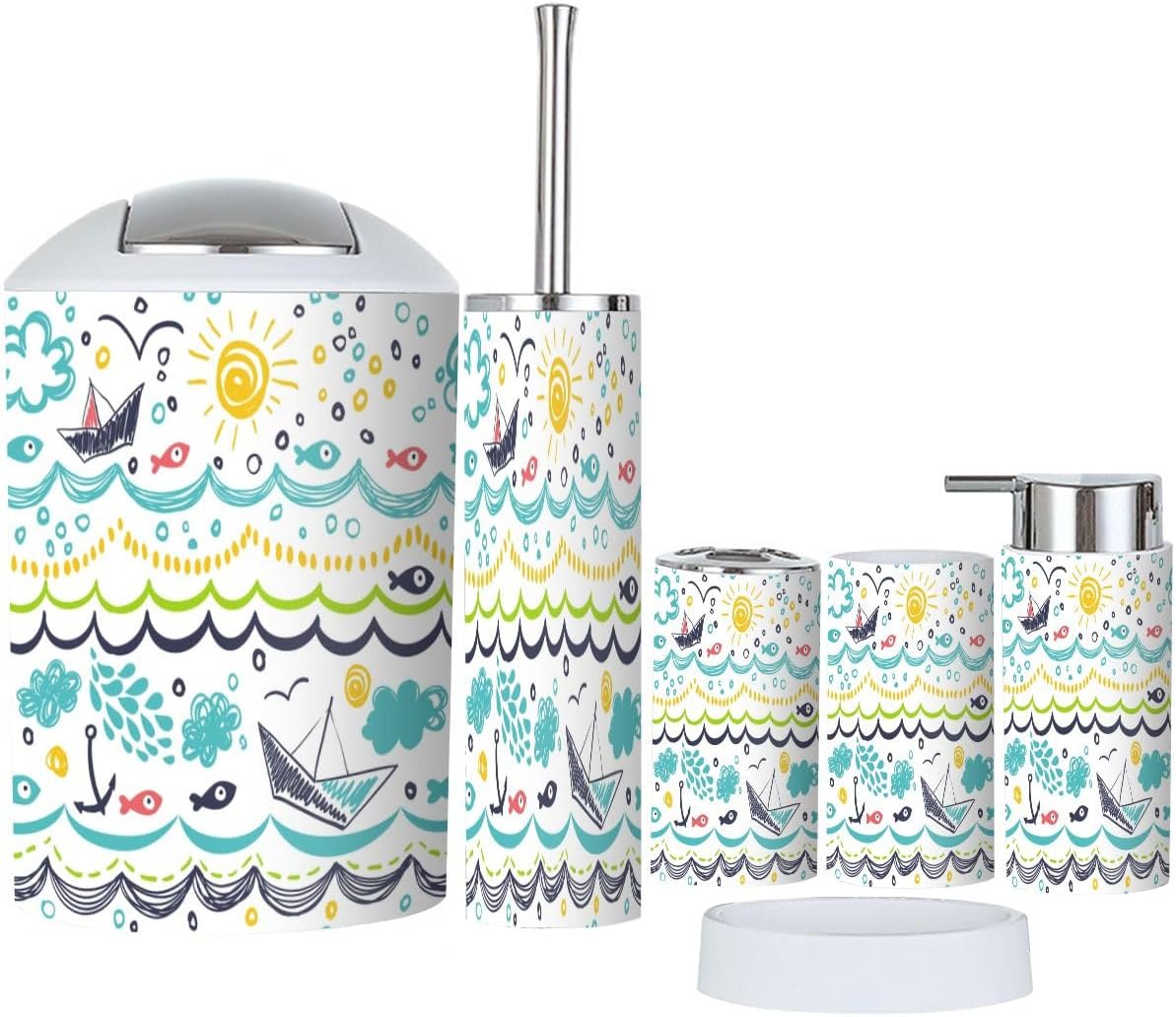 Bathroom Accessories Set 6 Pcs Modern Decor