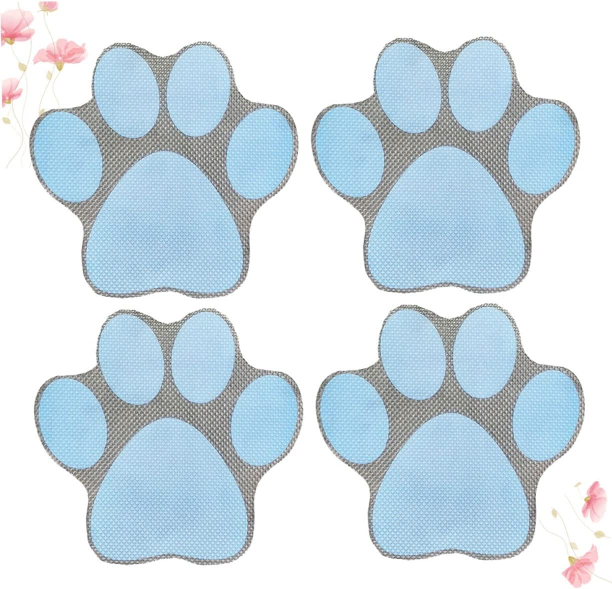 4-Piece Cartoon Dog Footprint Stickers for Bathtub Safe Fun Bath Time