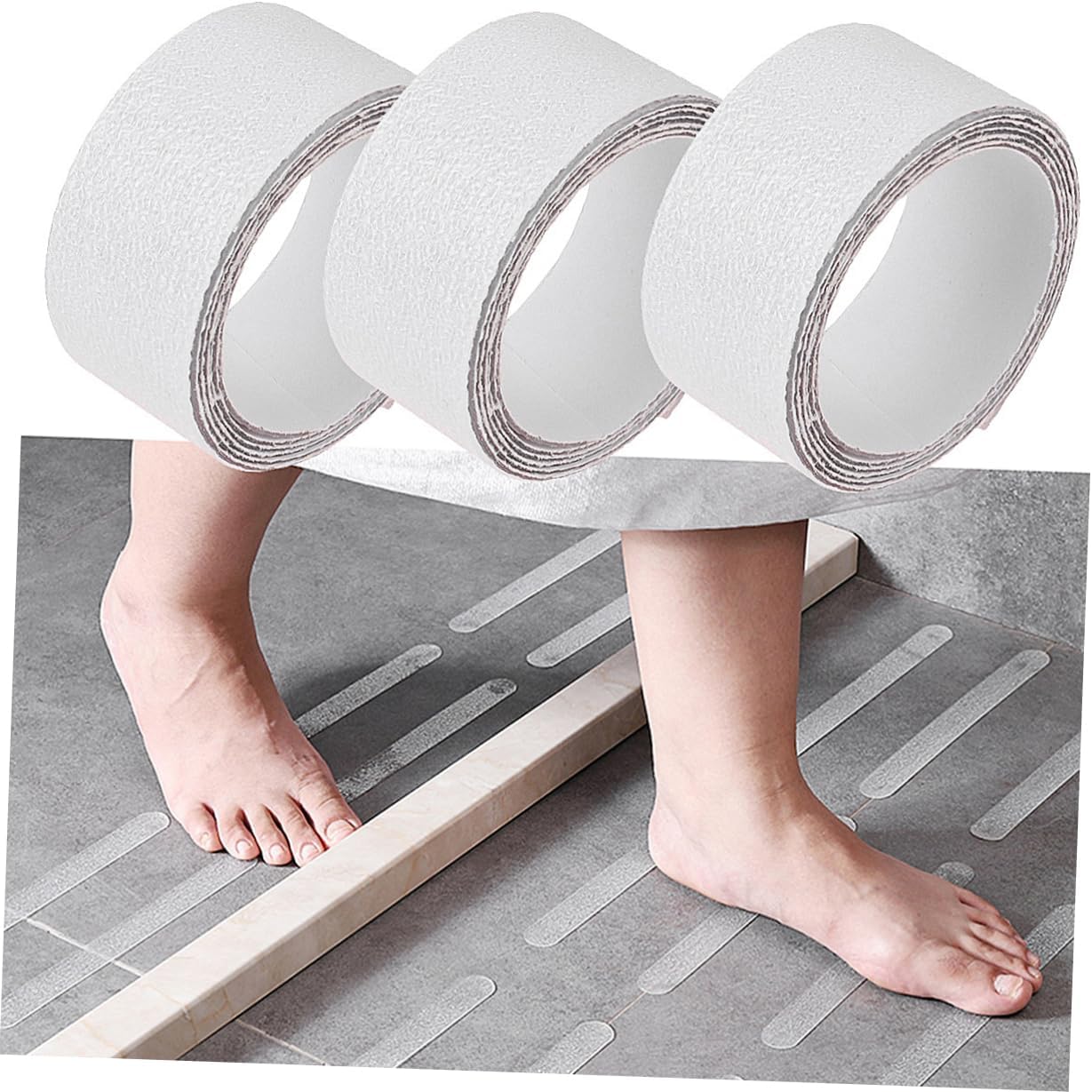 3 Rolls Peva Slip-Resistant Bathroom Stickers for Safe Bathtime