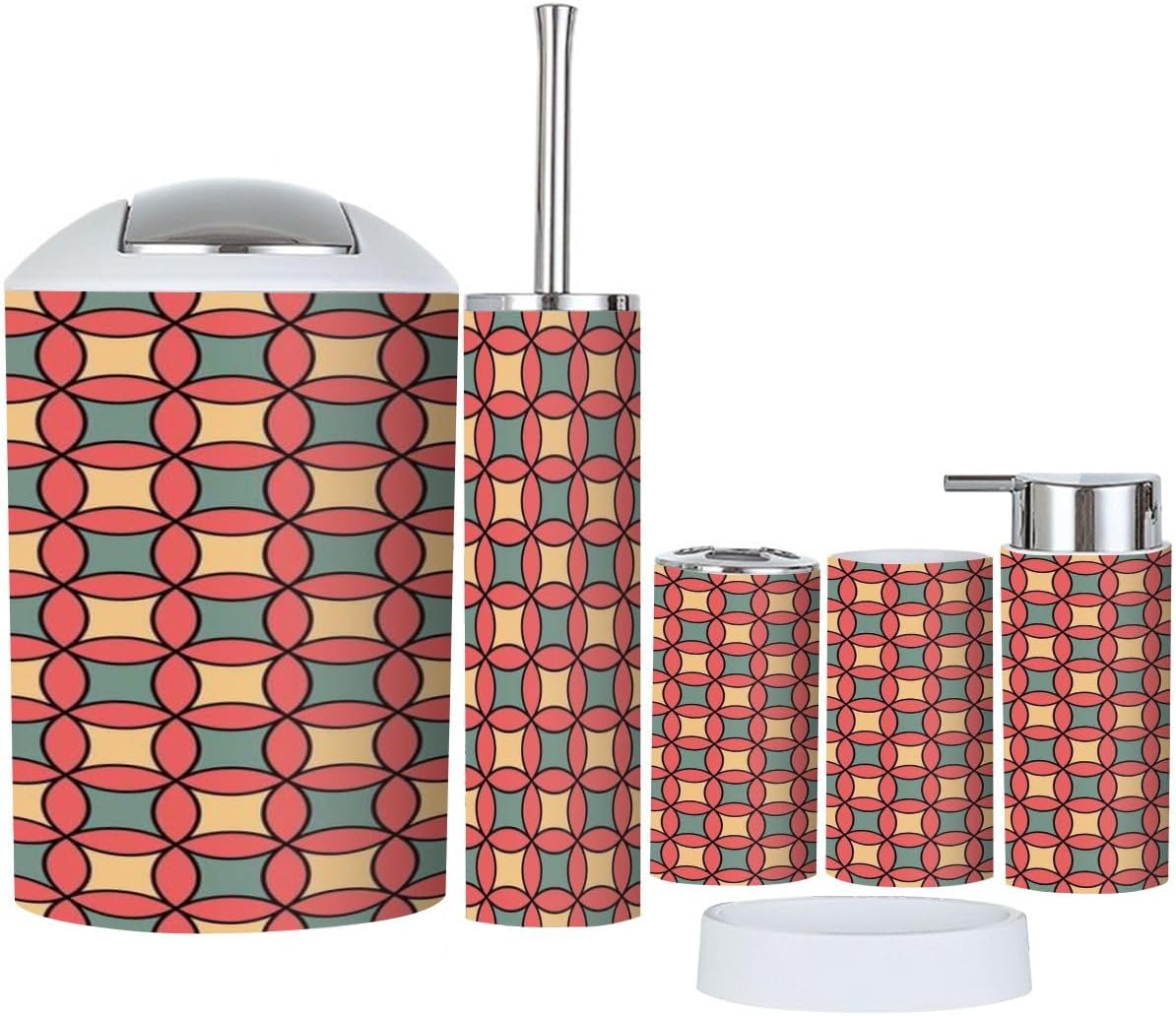 6-Piece Retro Bathroom Accessories Set