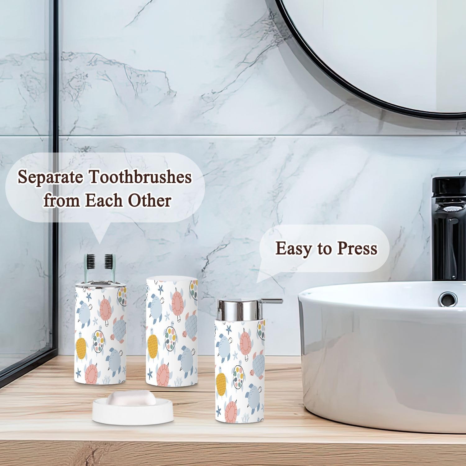 Scandinavian Style 6 Piece Bathroom Accessories Set