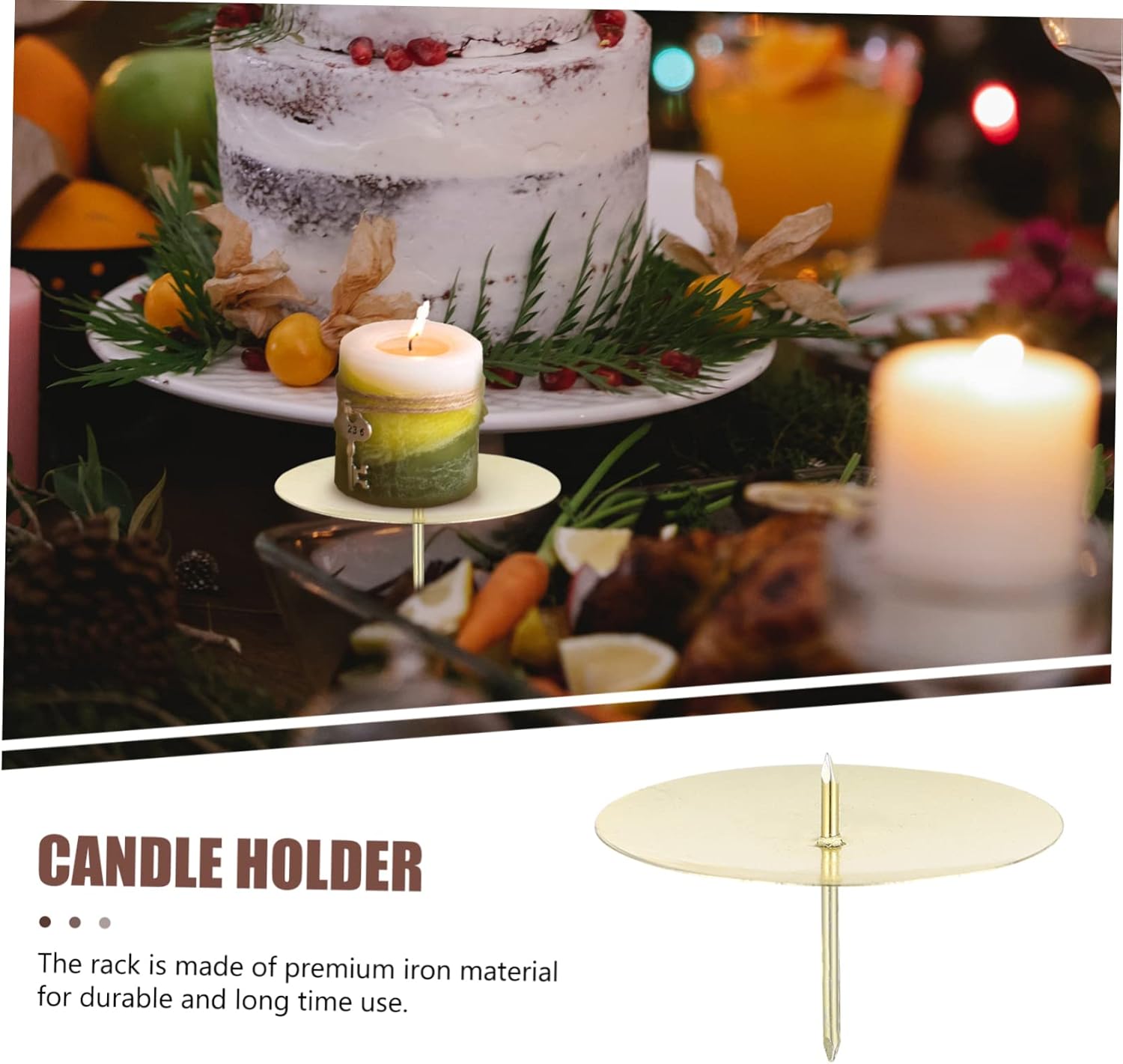 Set of Wreath Candle Fixers Metal Candle Holders for Centerpieces