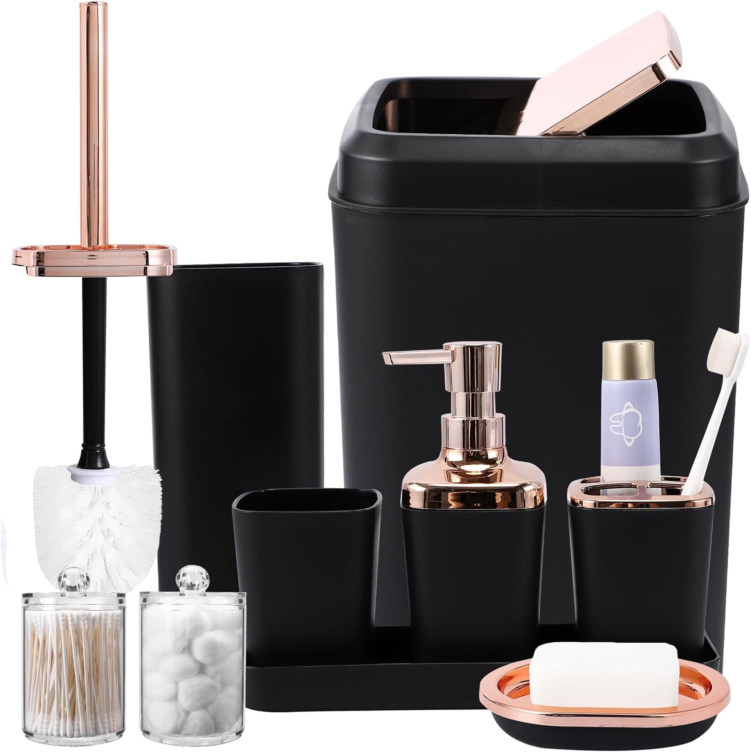 XLHOMO Black Bathroom Accessory Set 9 Piece
