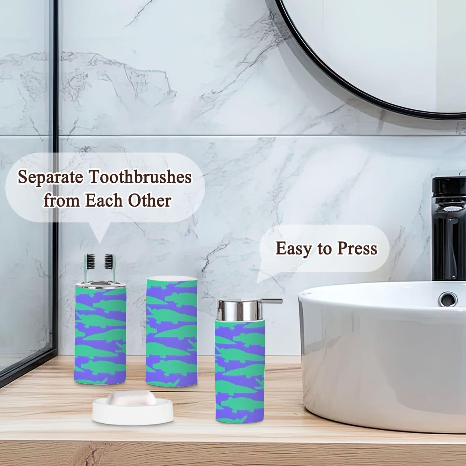 Stylish 6-Piece Bathroom Organizational Kit for Home Commercial Use