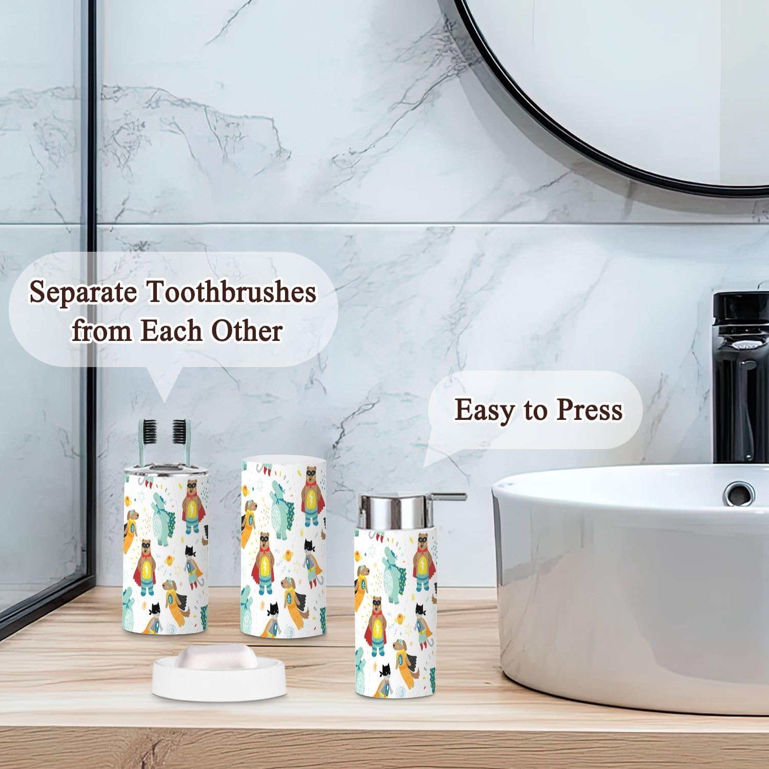 Sleek Modern Bathroom Set - Unique Design for Function Decor