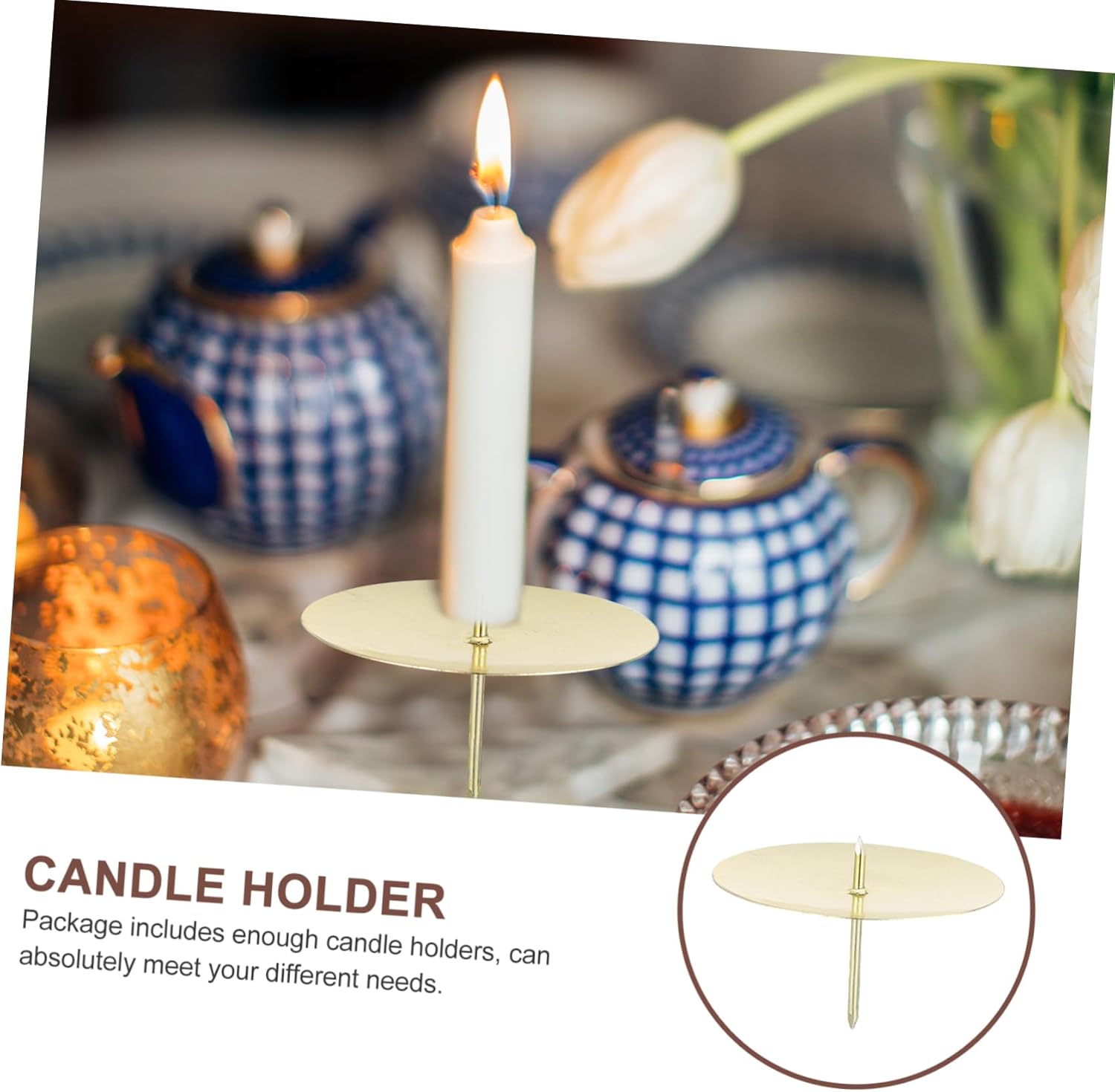 Set of Wreath Candle Fixers Metal Candle Holders for Centerpieces