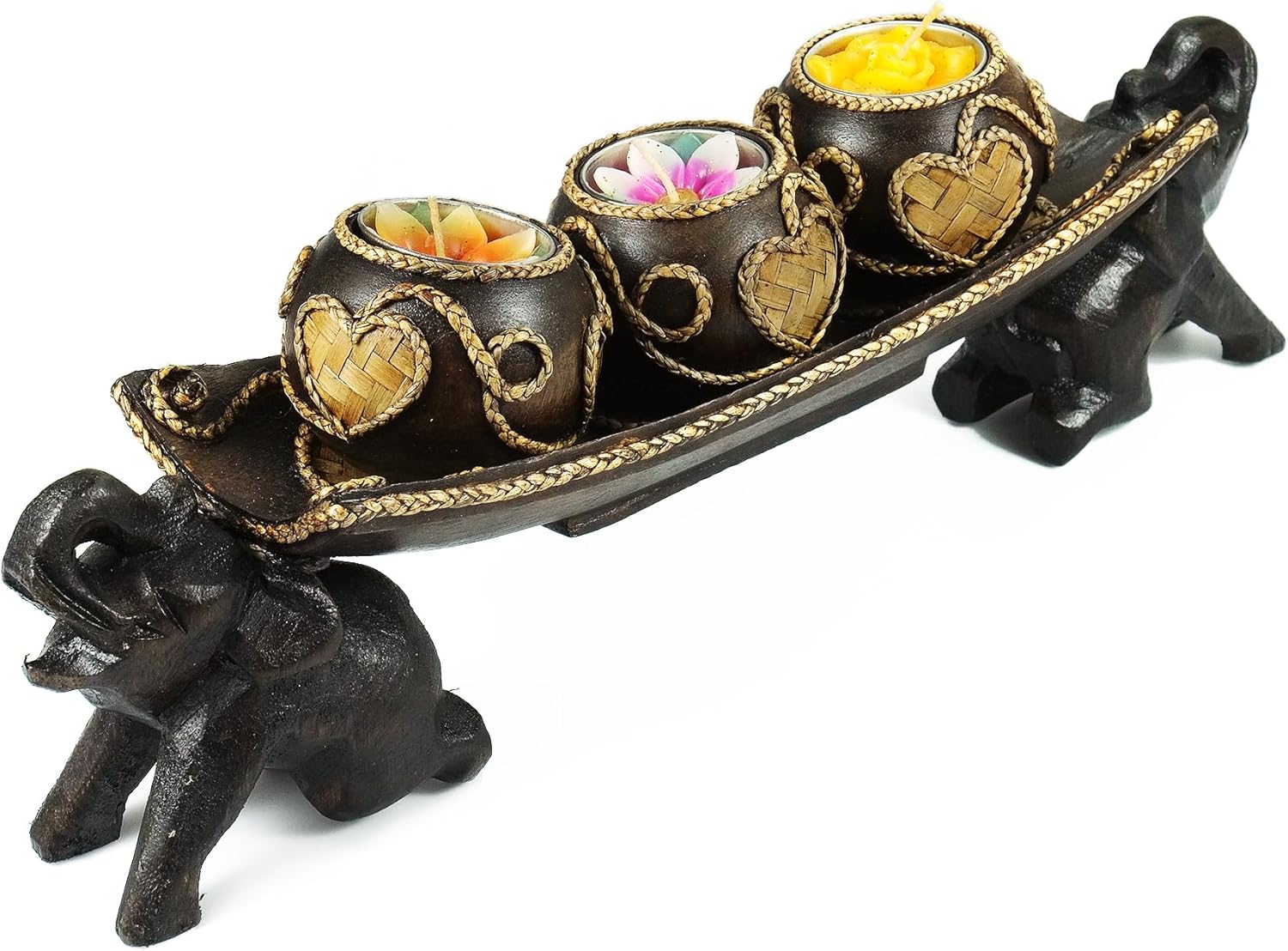 Thai Elephant Tray Candle Holder