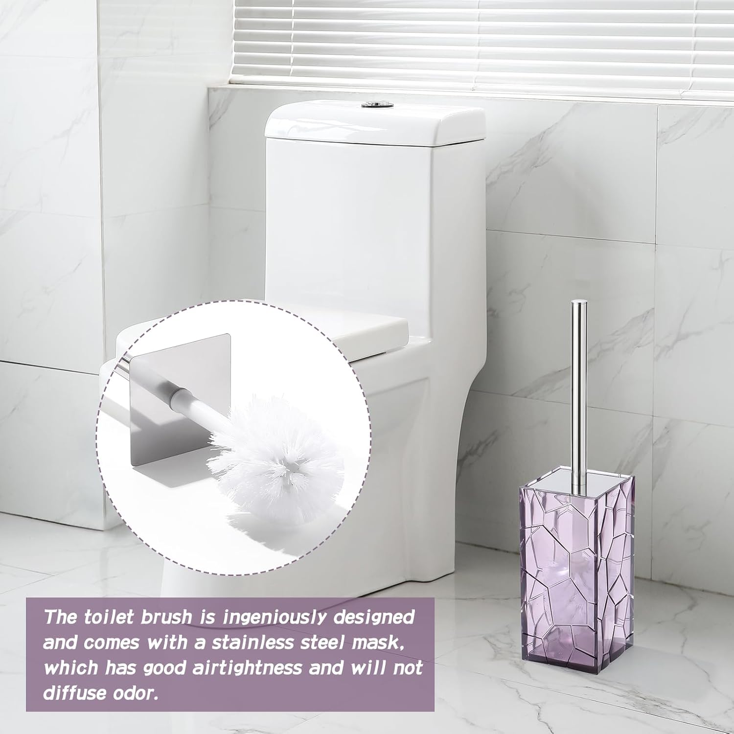 Rust-Free Acrylic Bathroom Accessories Set 5-Piece Lavender Purple