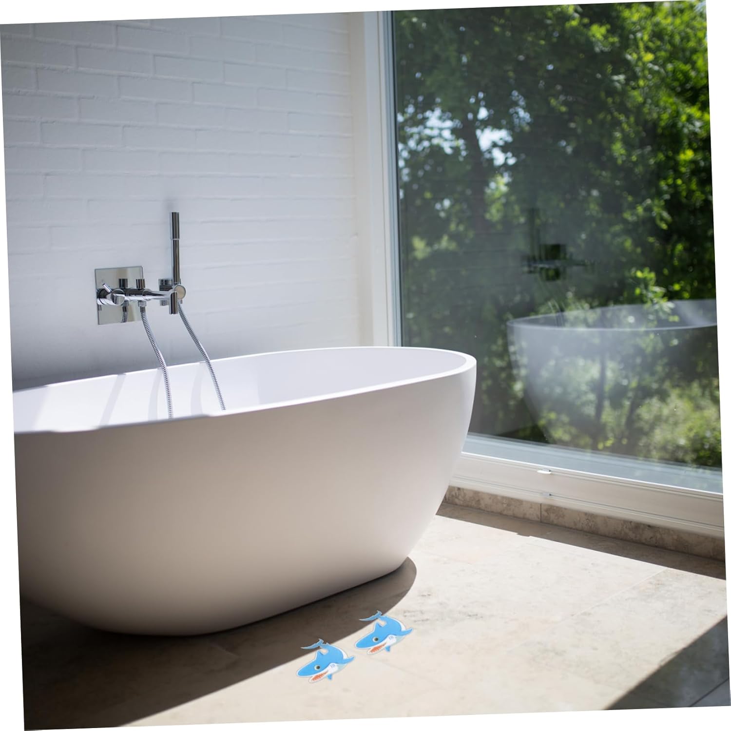 Mobestech Peva Shark Sticker Non-Slip Safety Strip for Bathroom Kitchen Pool