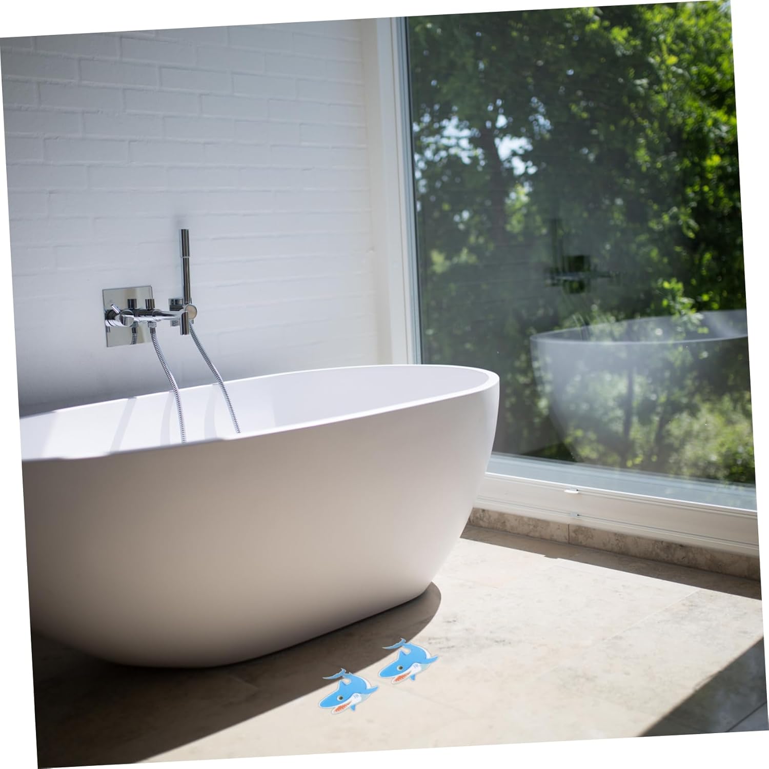 LIFKICH Shark Shape Adhesive Bathroom Sticker Set