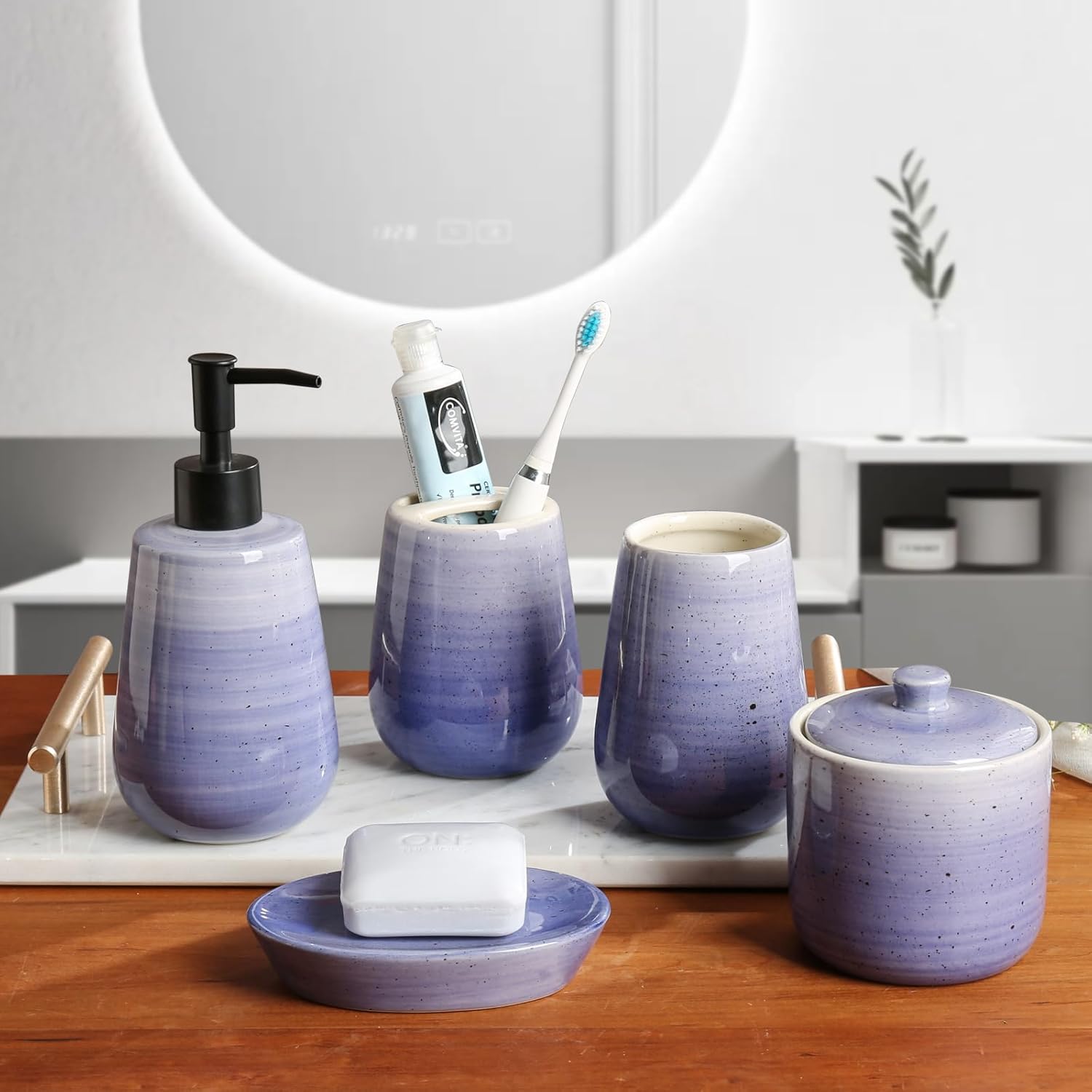 5-Piece Ceramic Bathroom Basin Set