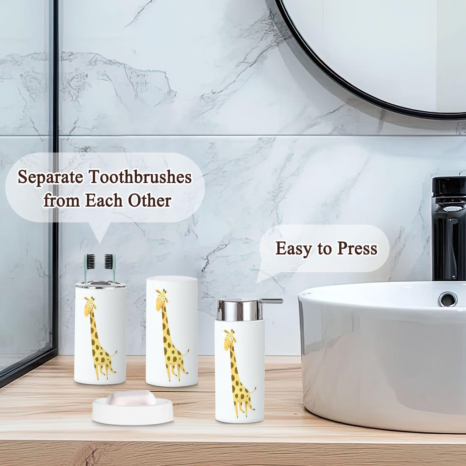 JBNJANKDAVs Humorous Bathroom Accessories Set for Kids Adults and Beyond