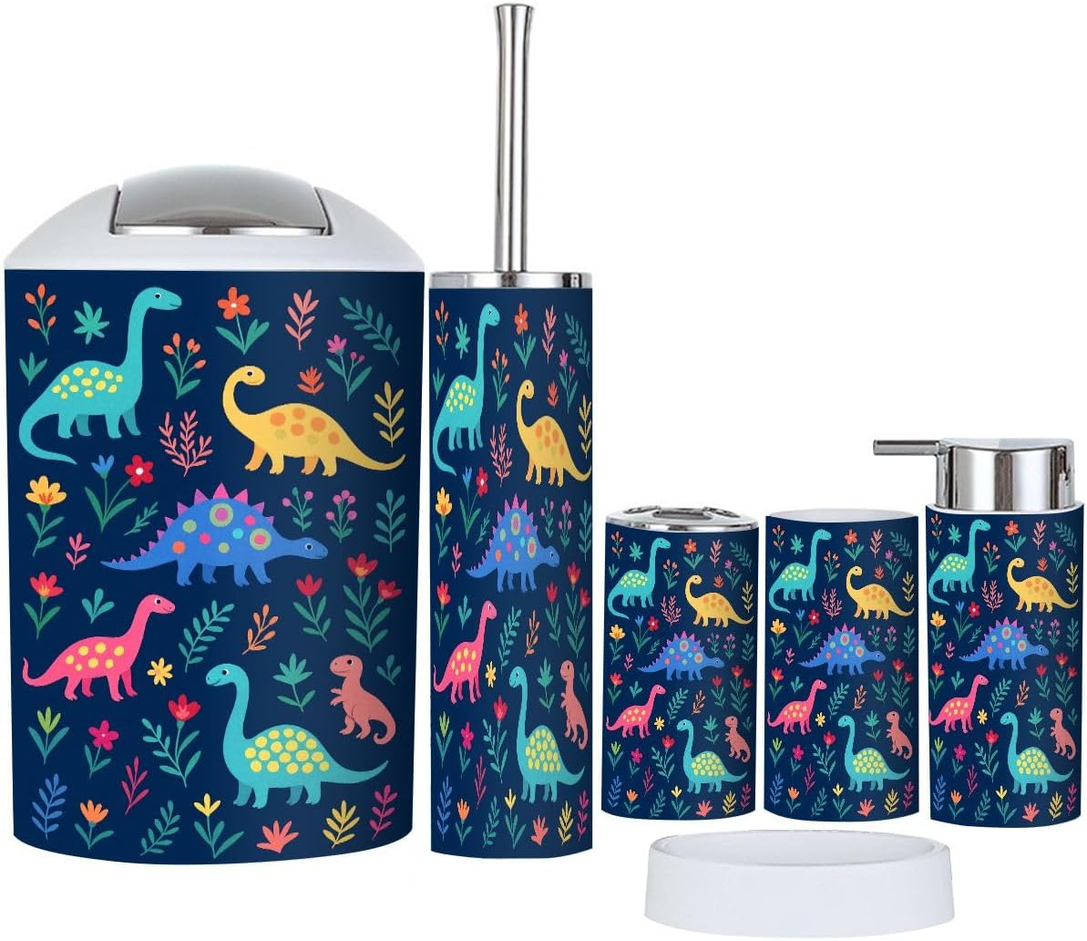6-Piece Cartoon Animal Bathroom Accessory Set for Kids