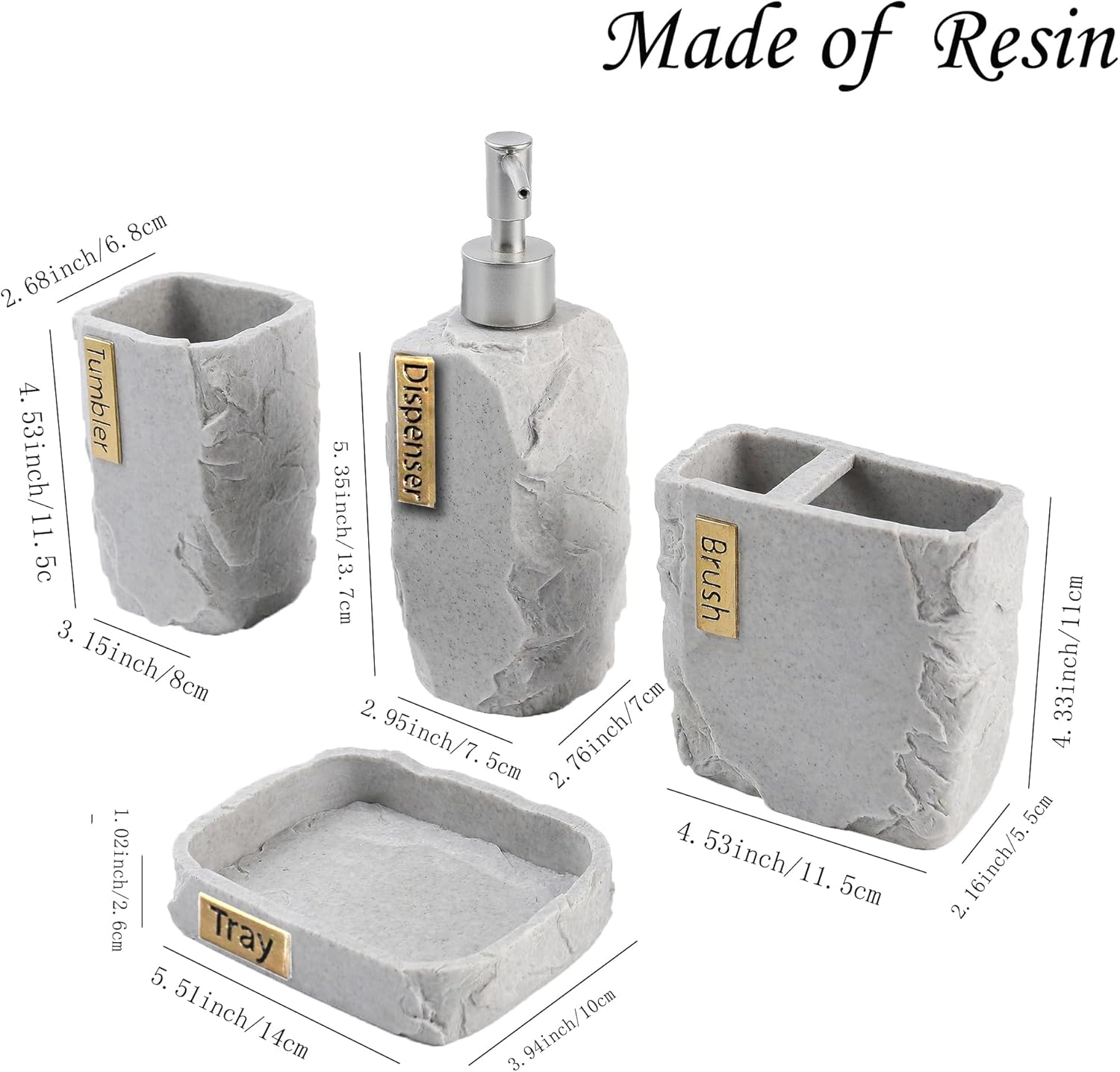 Hymmah Marble Bathroom Accessories Set
