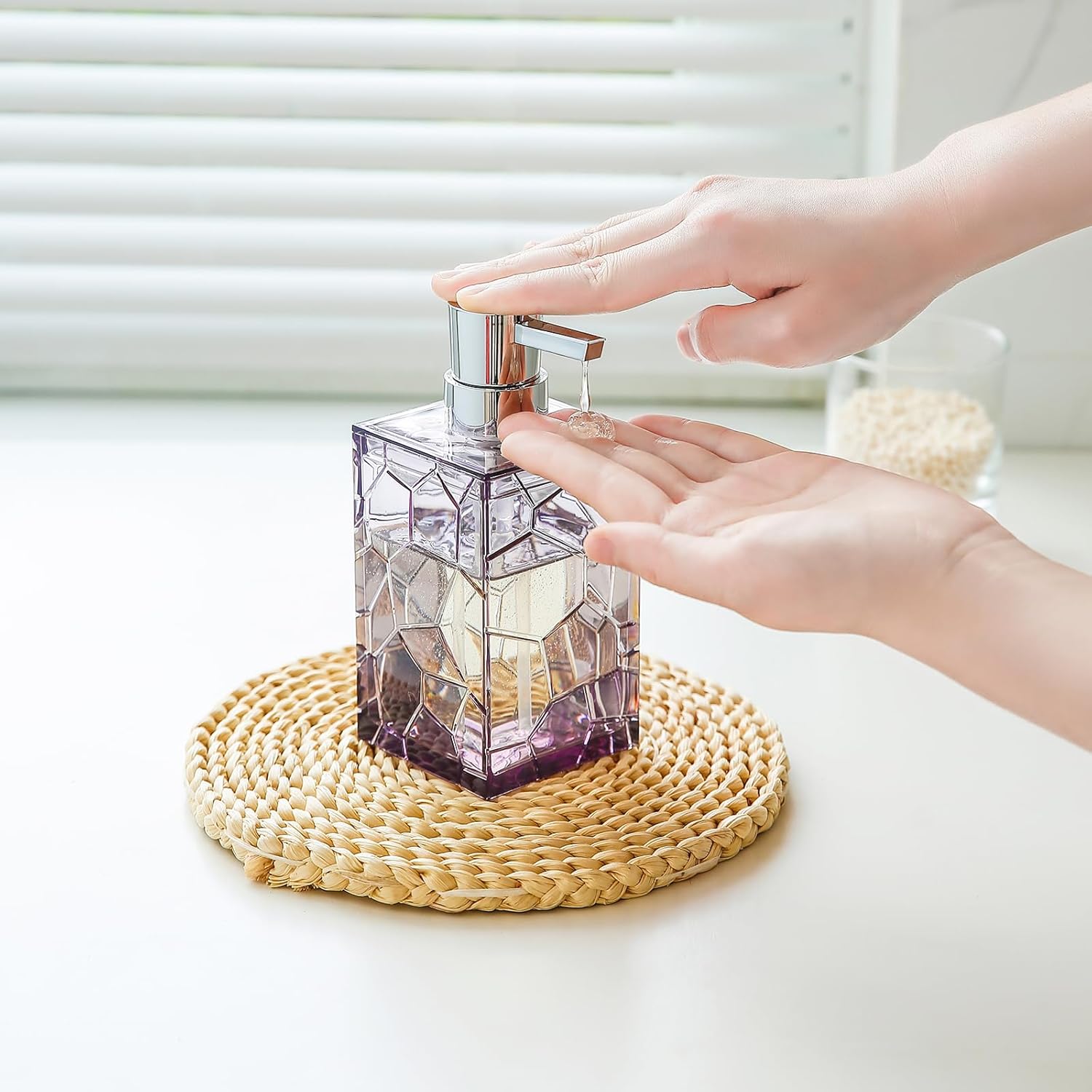 Rust-Free Acrylic Bathroom Accessories Set 5-Piece Lavender Purple