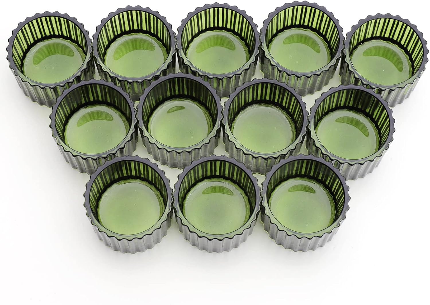 Green Tealight Candle Holder Set of 12 2x14