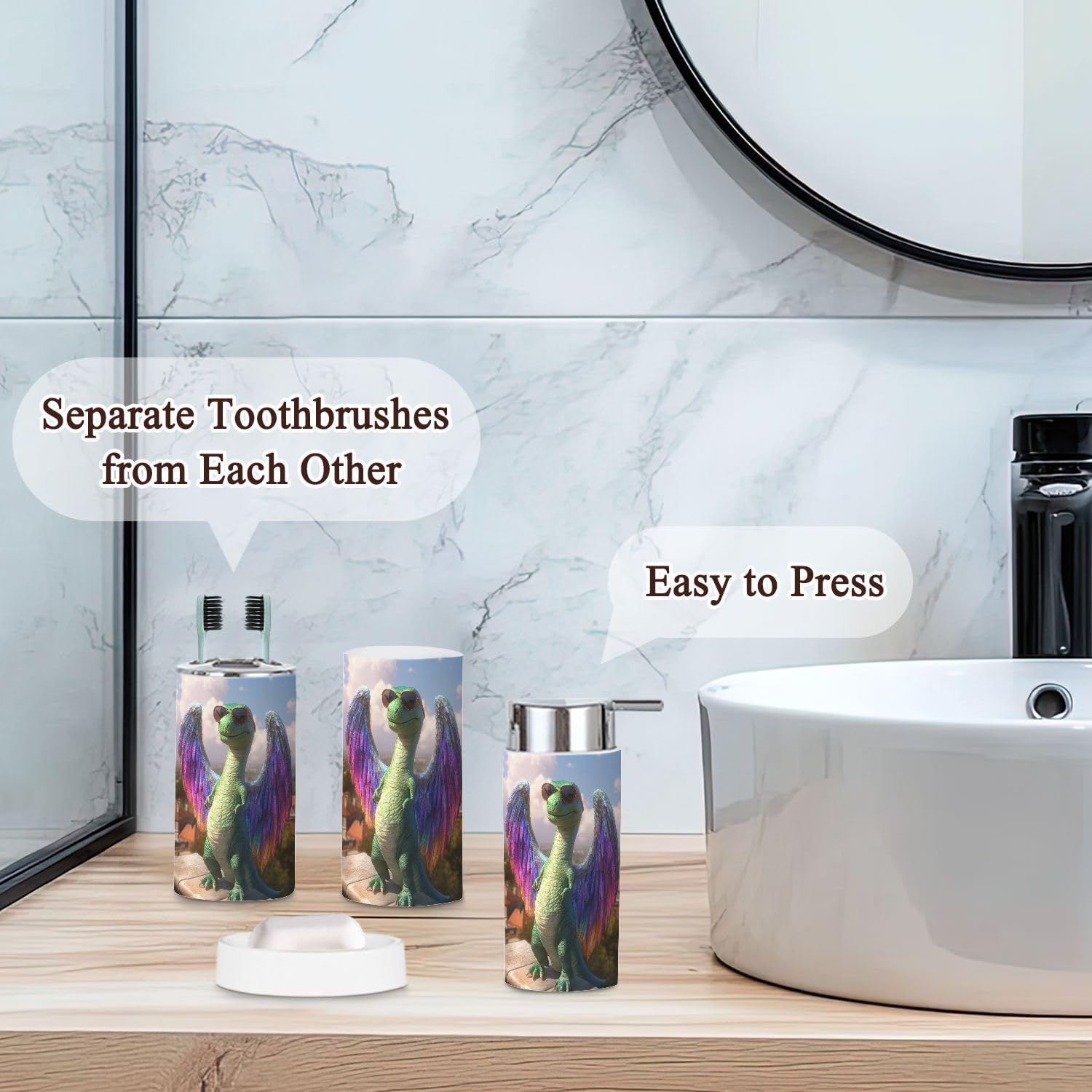 Unique Fun Enumeration Bathroom Accessories Set for Kids