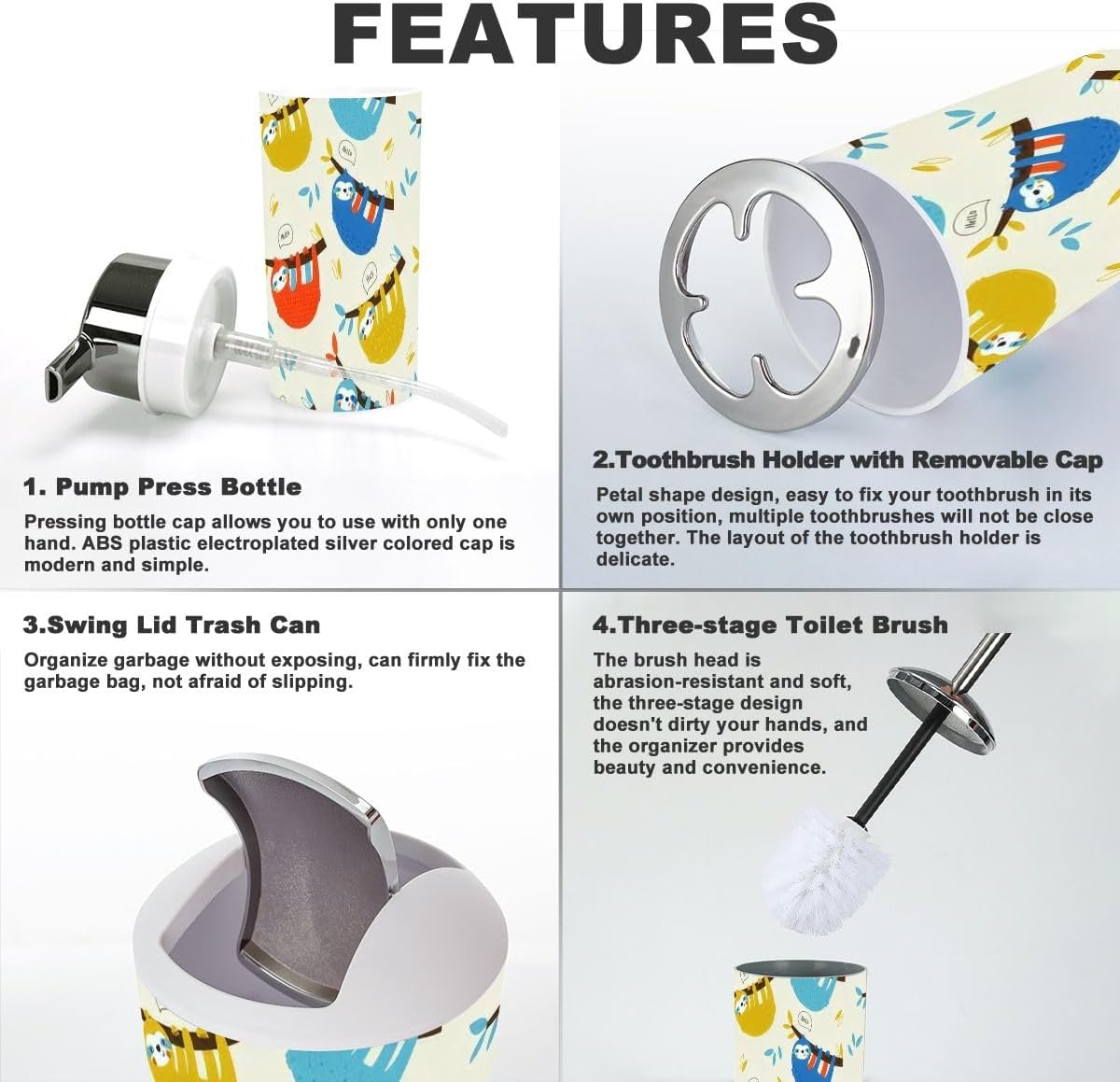 XNGJEMVWXO 6-Piece Bathroom Accessory Set
