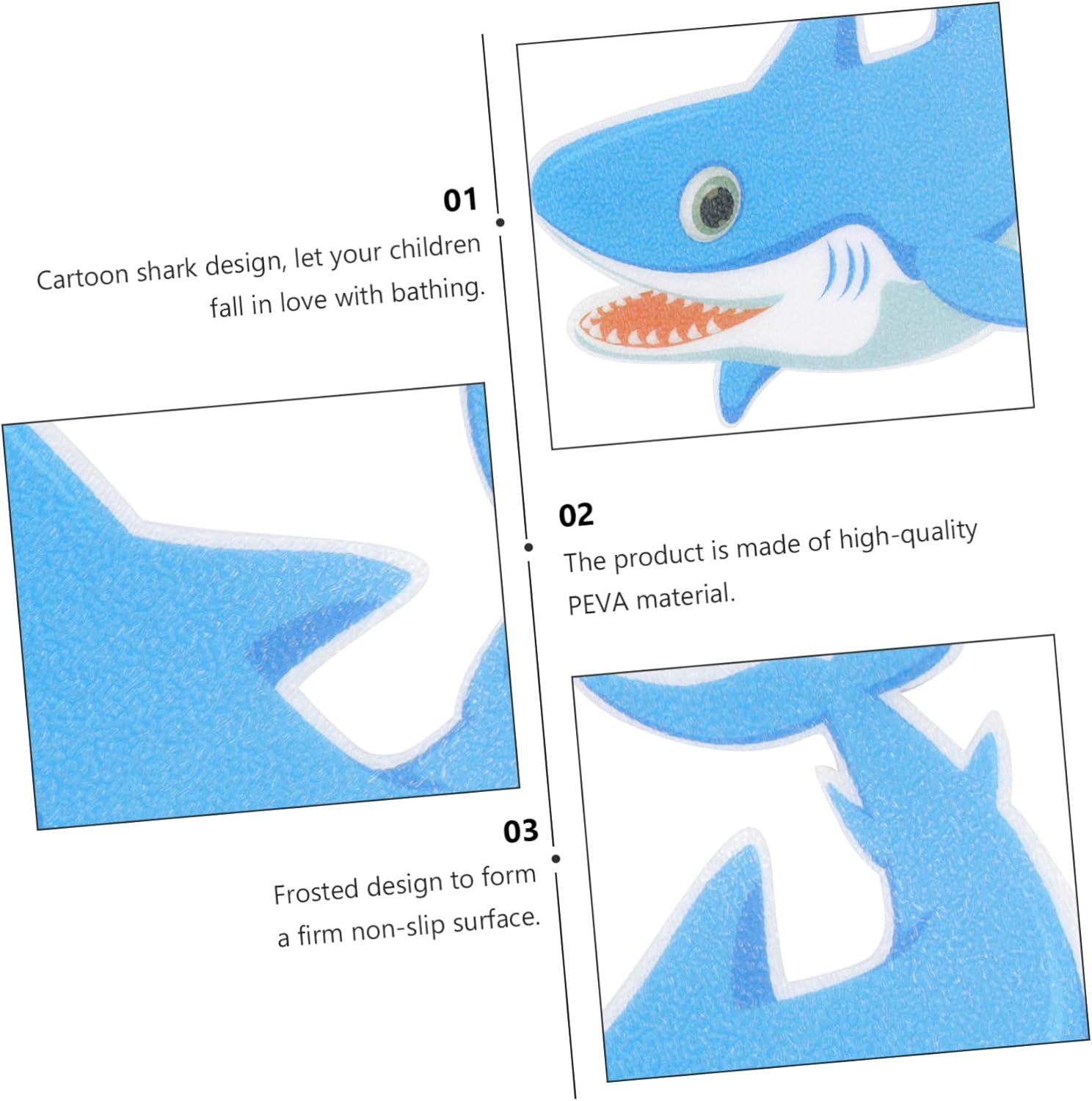 LIFKOME Shark Sticker Set for Bath Tub Non Slip Peva Frosted Decals