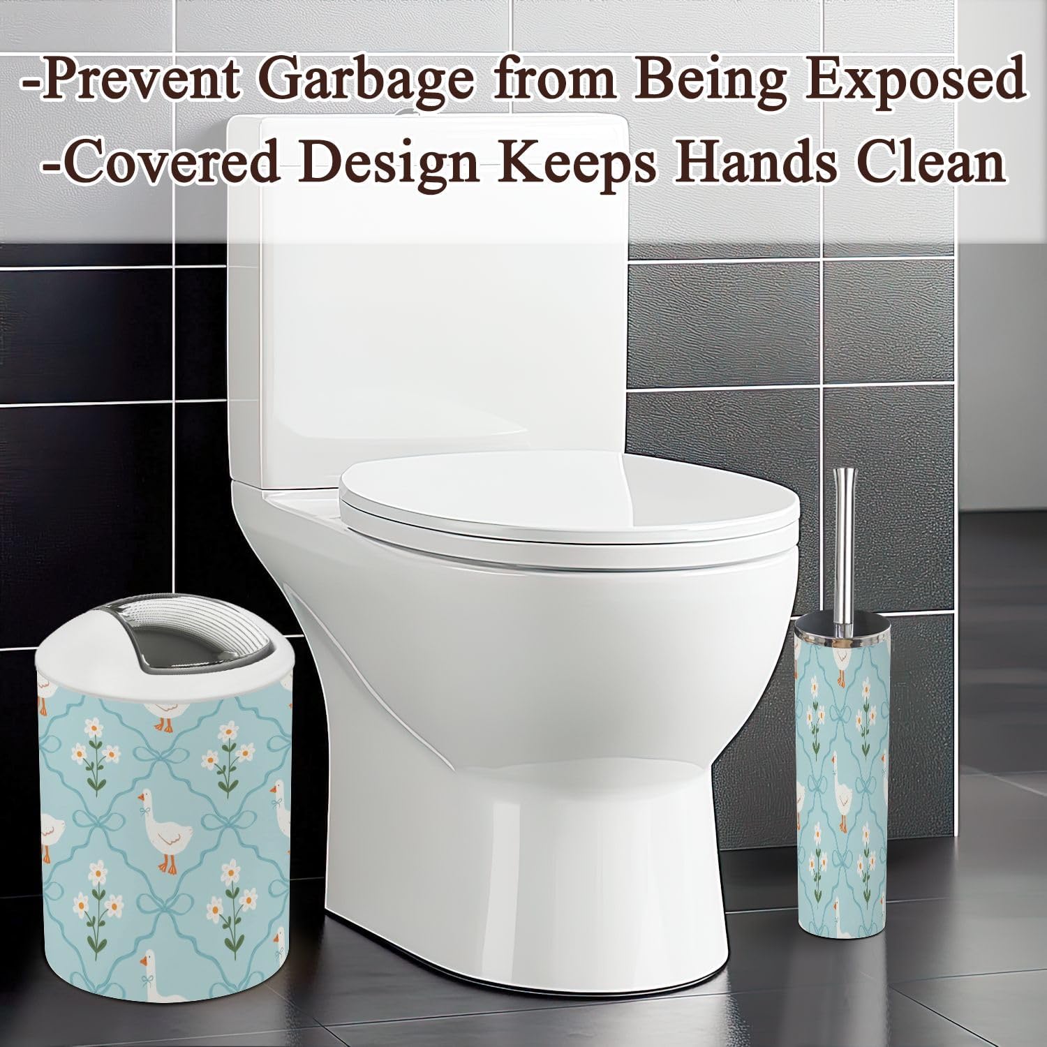 6-Piece spring-themed bathroom essentials