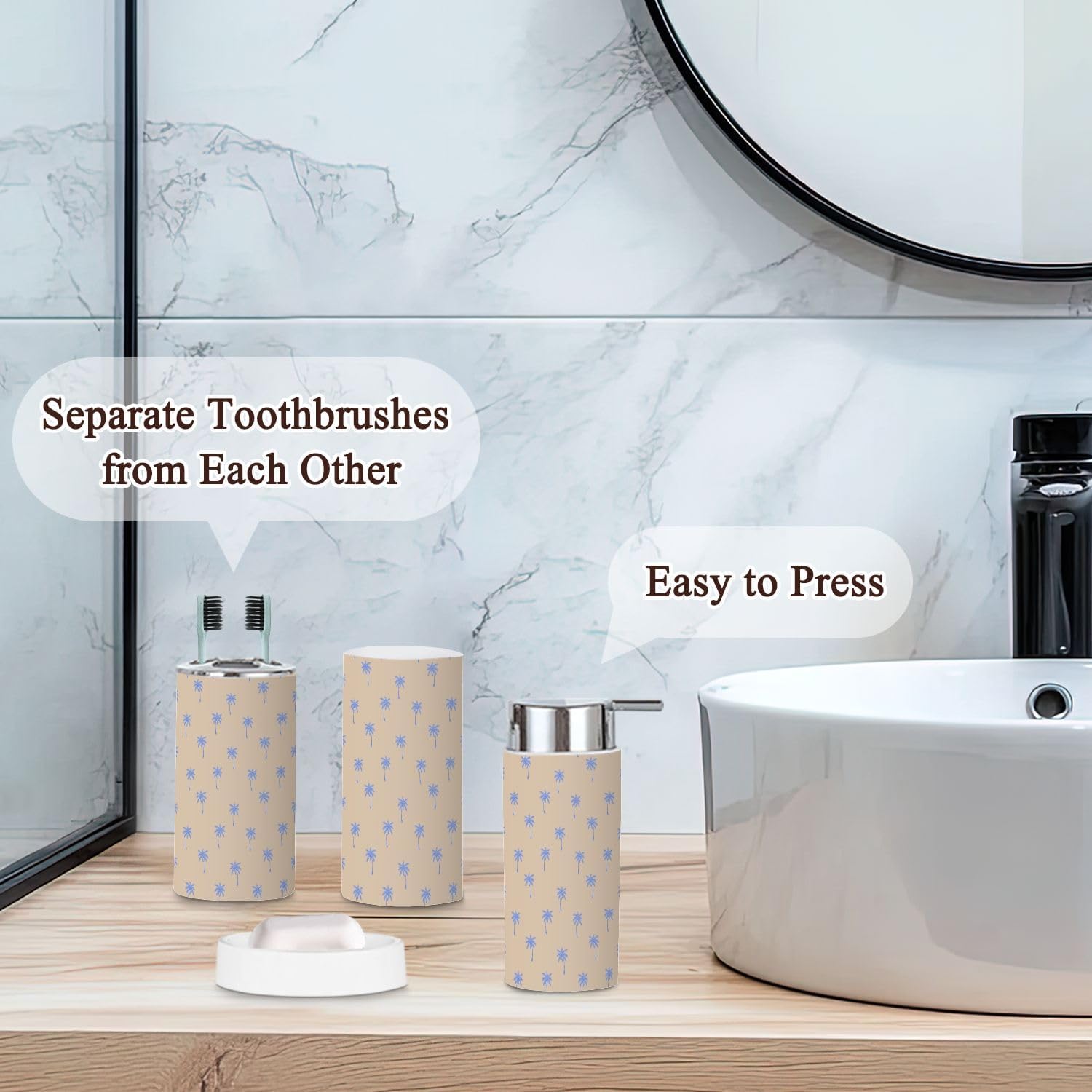 JBNJANKDAV tropical forest bathroom accessory set