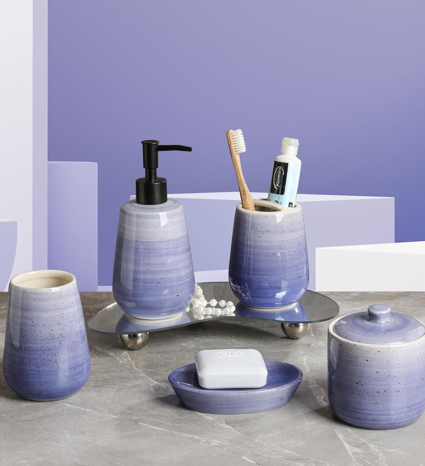 5-Piece Ceramic Bathroom Basin Set