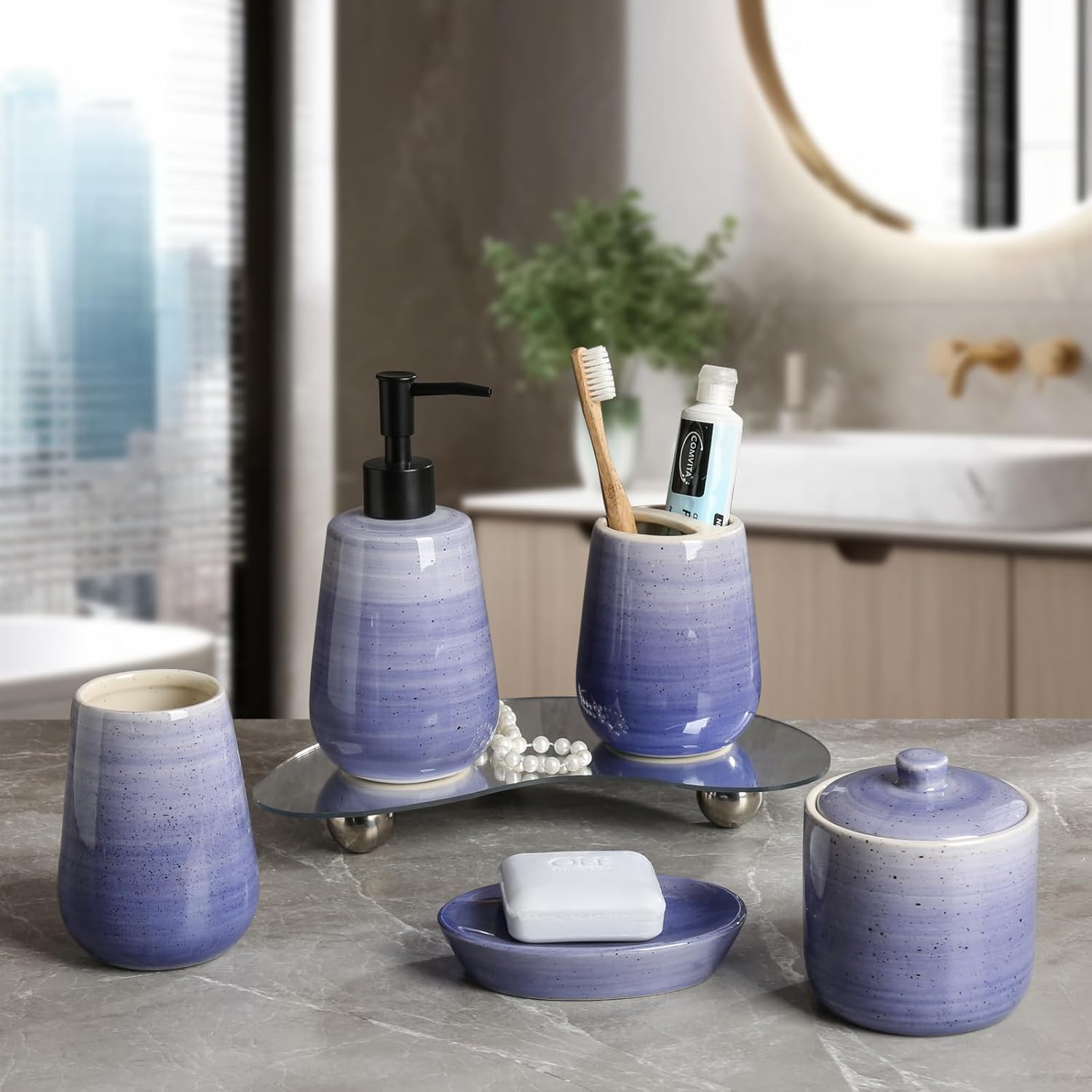 5-Piece Ceramic Bathroom Basin Set