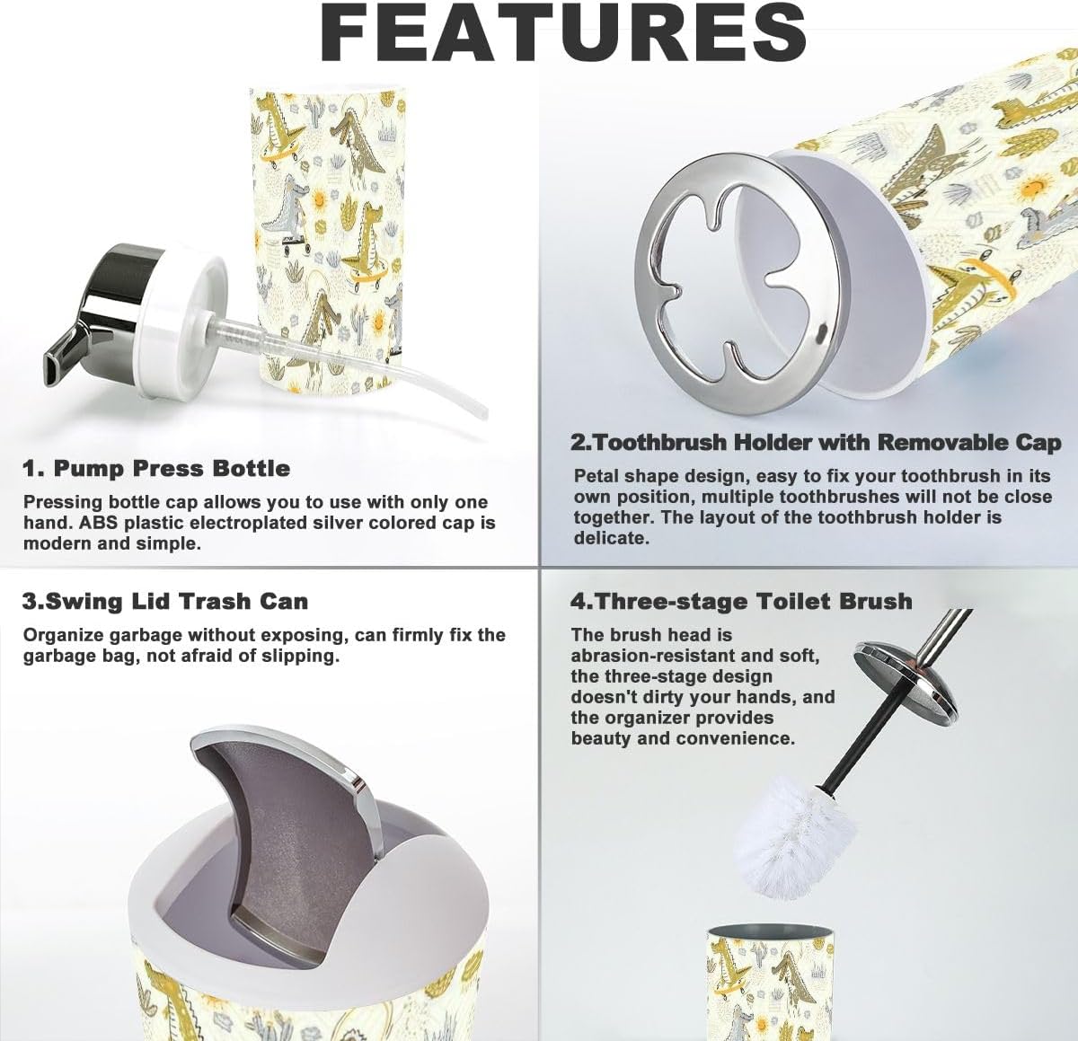 6-Piece Bathroom Accessories Set for Modern Bathrooms