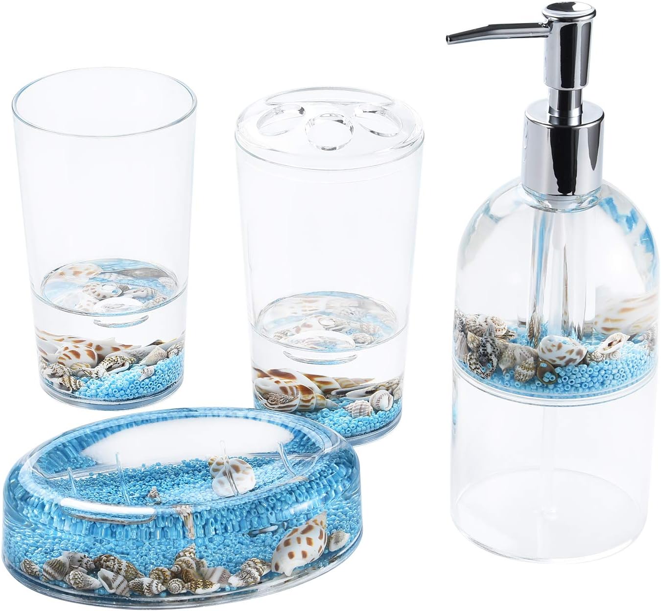 Locco Decor 4 Piece Acrylic 3D Floating Motion Vanity Set