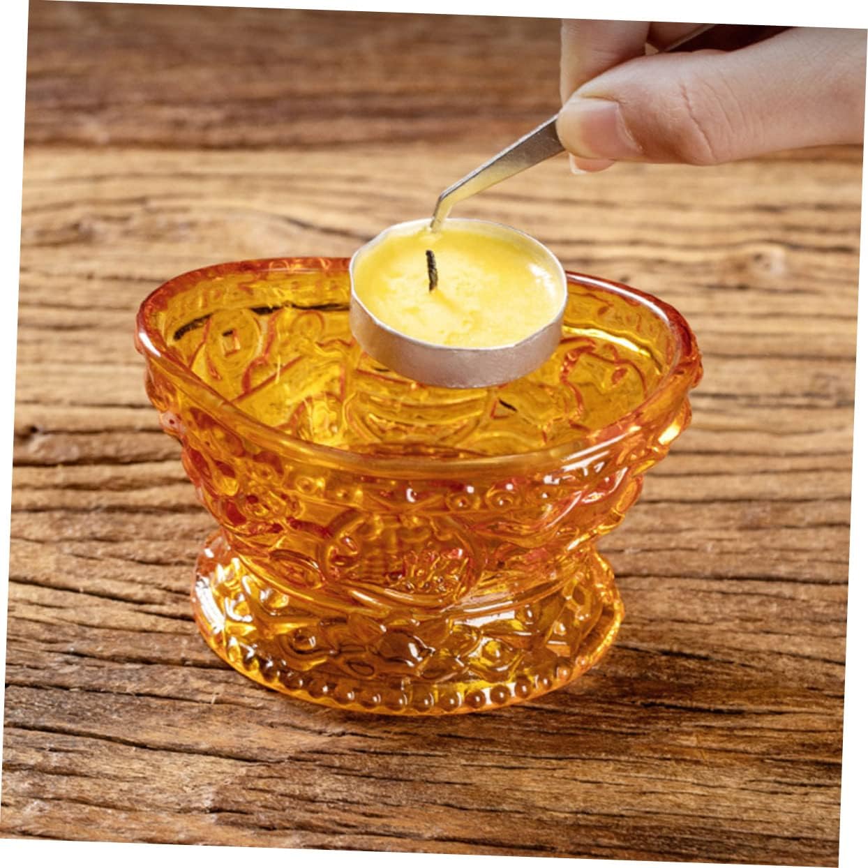 DECO-PROFESSIONAL 7-Ounce ingot-shaped glass candle holder