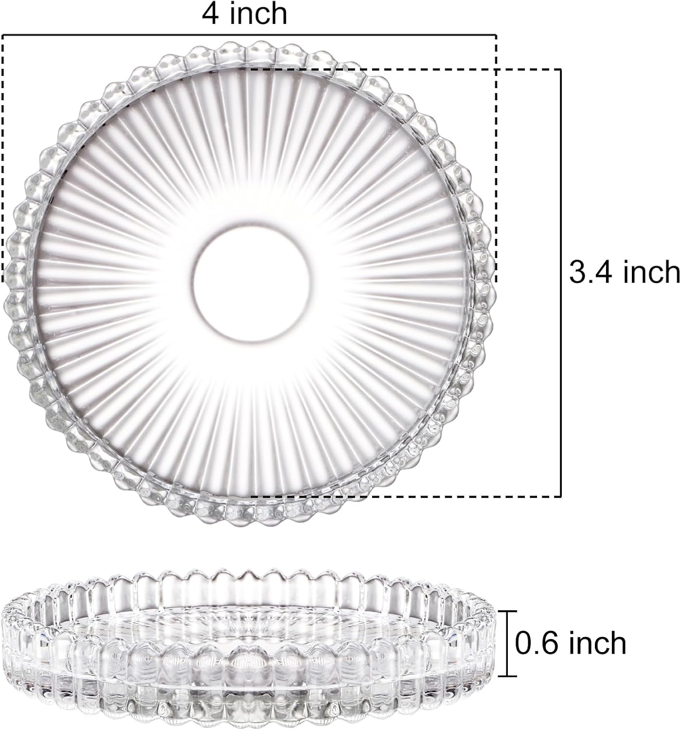 Elsjoy 12-Pack 4-Inch Glass Candle Holder Modern Design