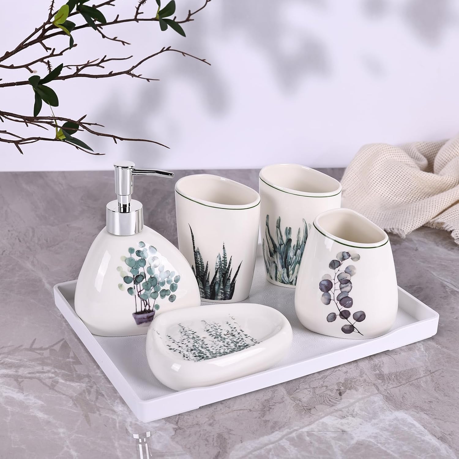 Luxury 6-Piece Ceramic Bathroom Set Modern Functional
