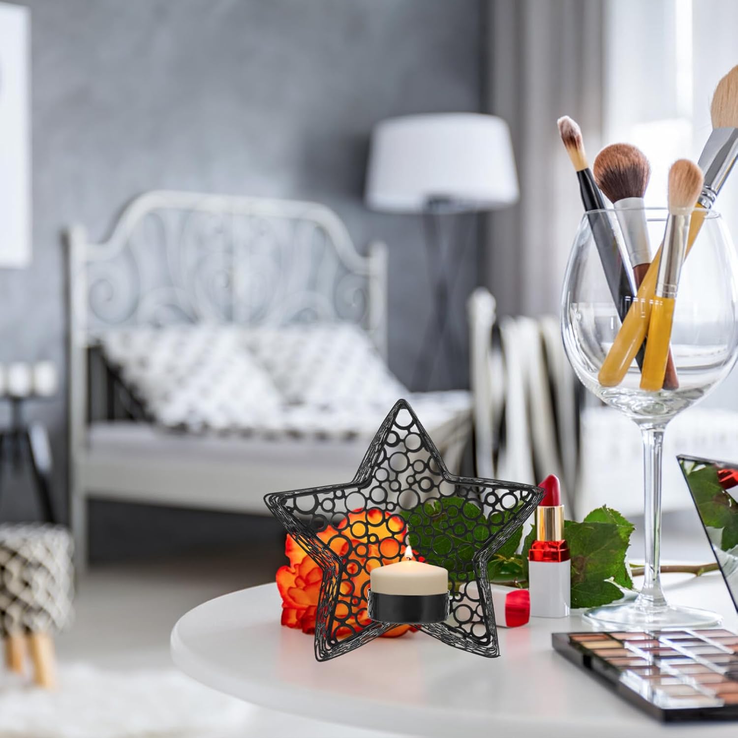Three Star-Cut Candle Holders with Modern Aesthetics