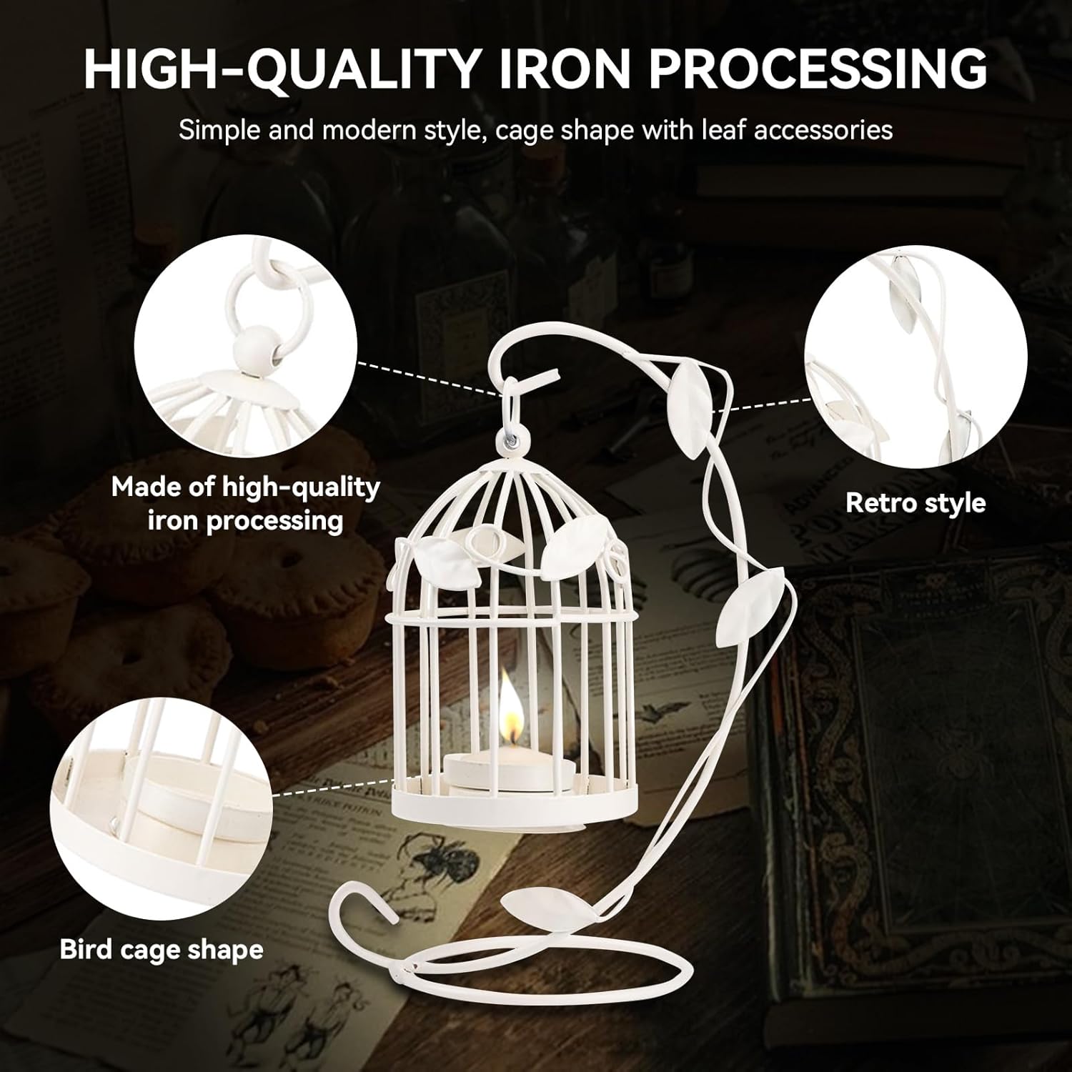 Hanging Birdcage Lantern Metal Birdcage Candle Holder for Weddings and Parties
