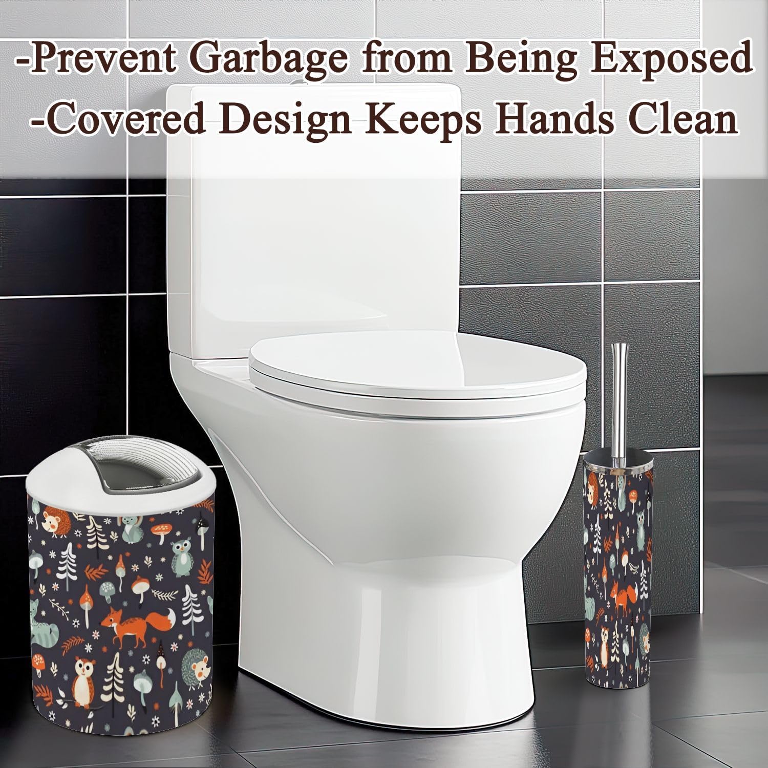 JBNJANKDAV Elegant 6-Piece bathroom Accessories Set for Kids Dark Blue