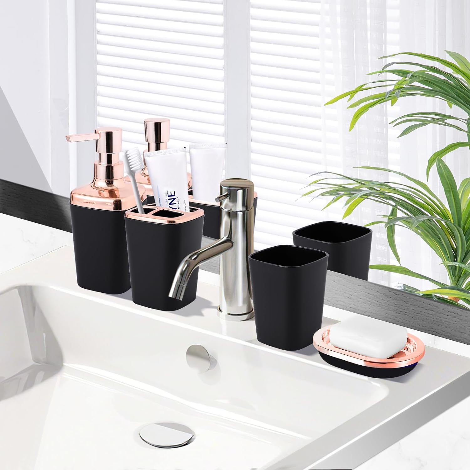 XLHOMO Black Bathroom Accessory Set 9 Piece