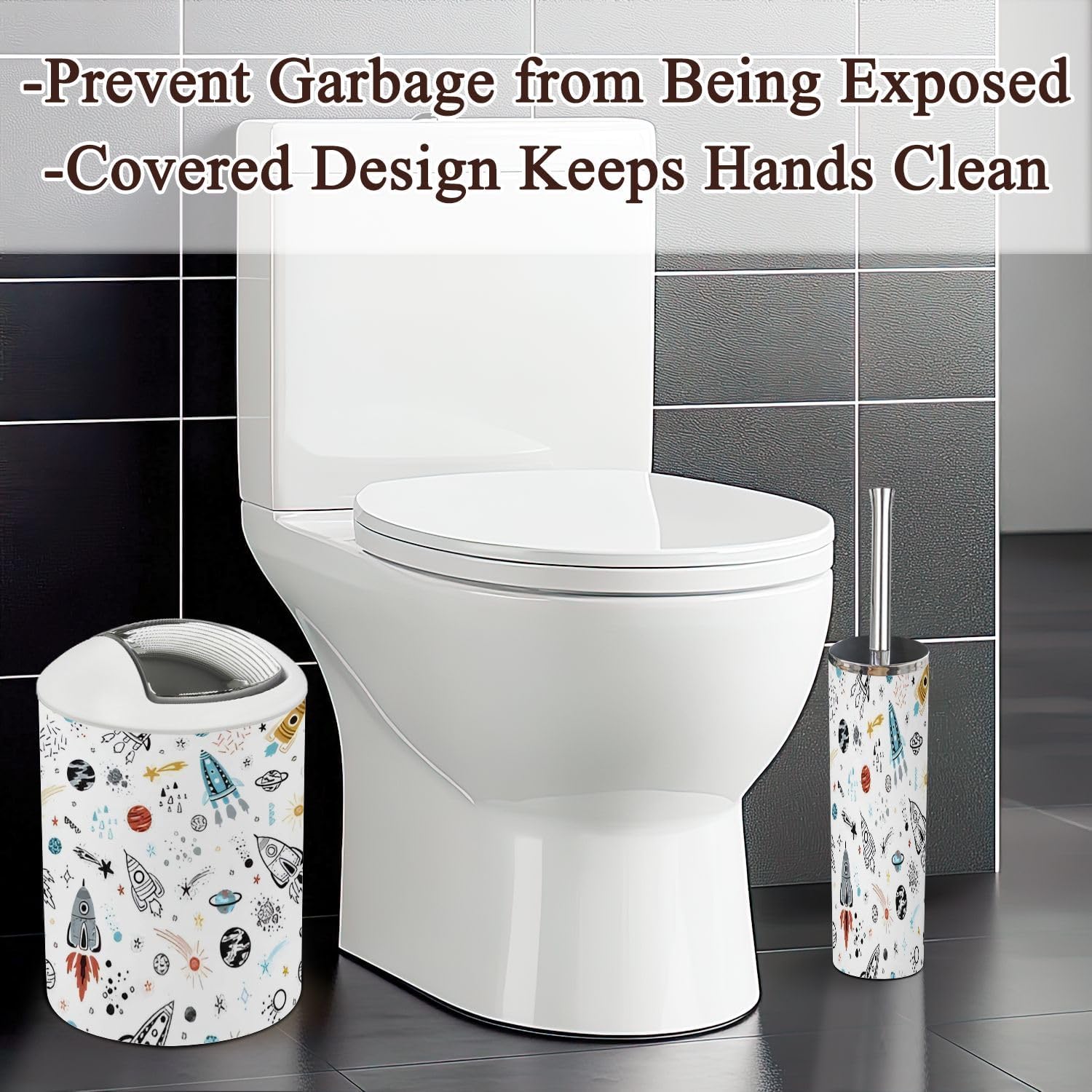 Kids Bathroom Accessories Set 6 Pcs Decor Organizer