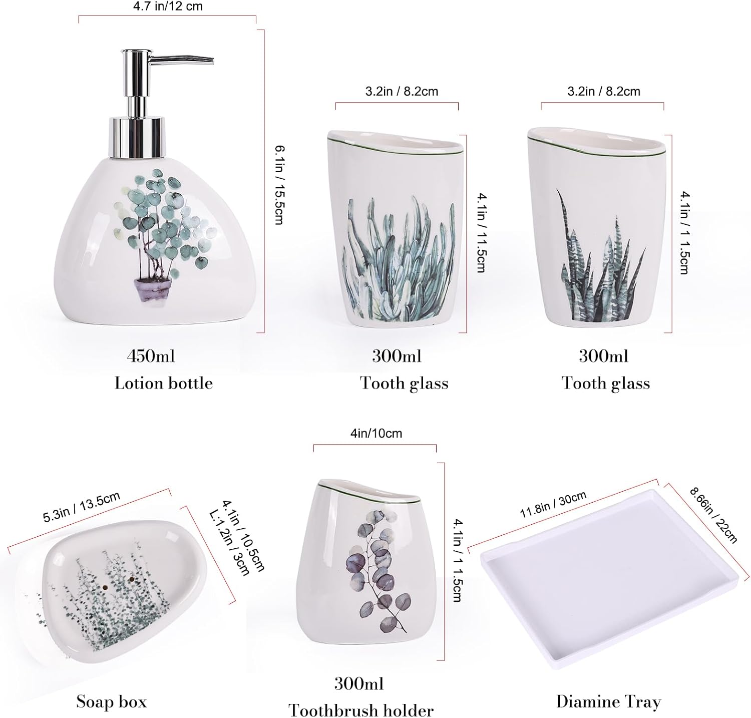 Luxury 6-Piece Ceramic Bathroom Set Modern Functional