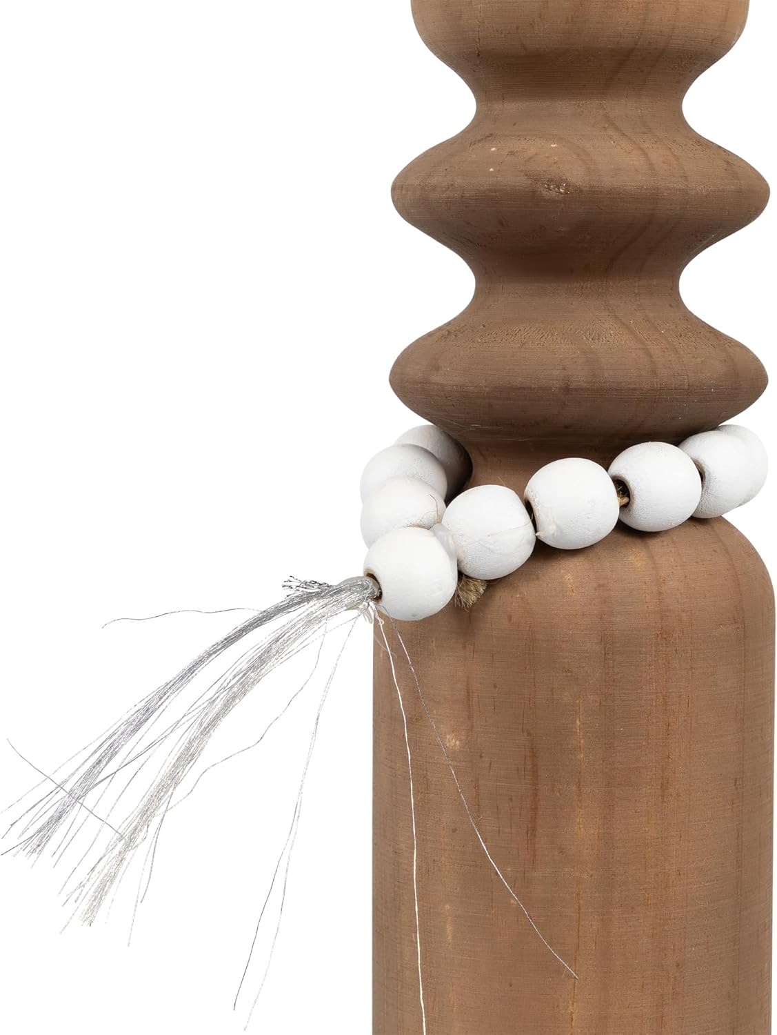 Beautiful Brown Wooden Tealight Holder with Tassel