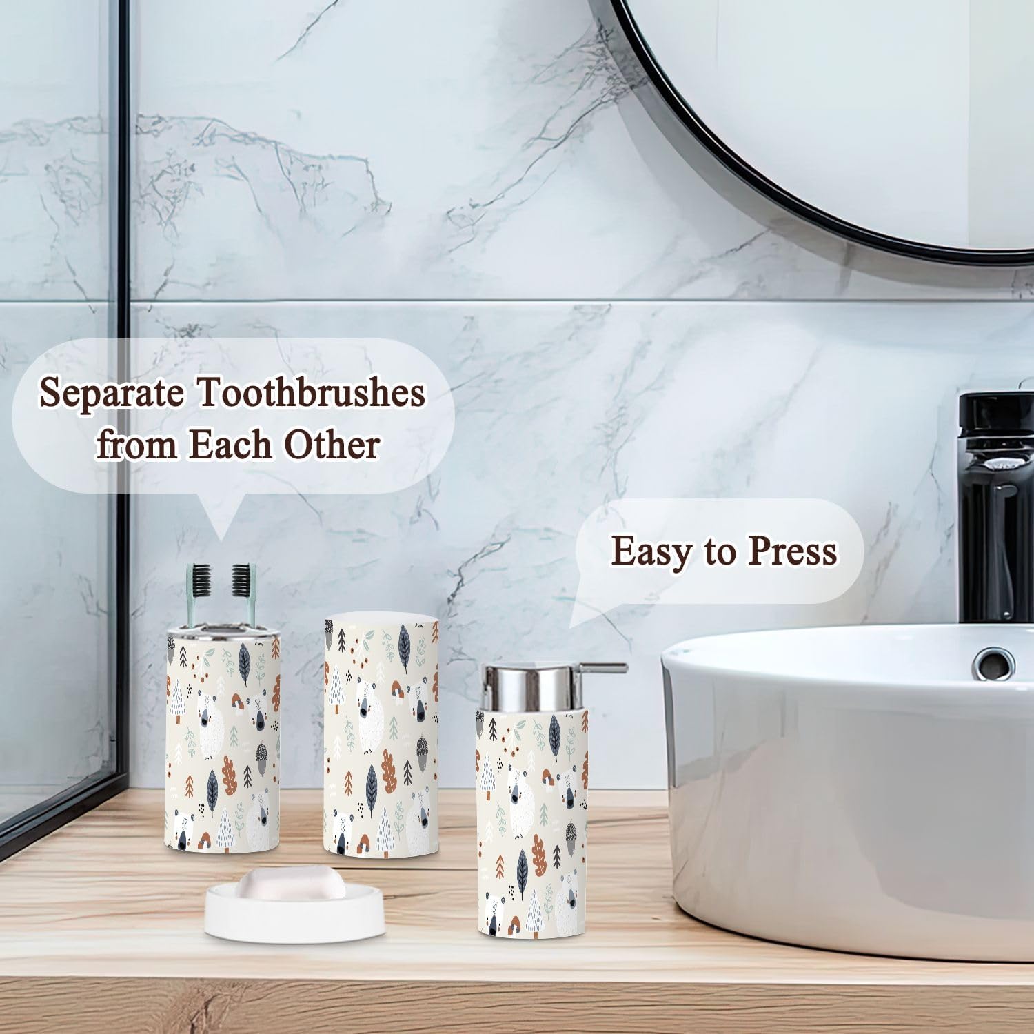 JBNJANKDAV - Creative Kids Bathroom Accessories Set 6 Pcs