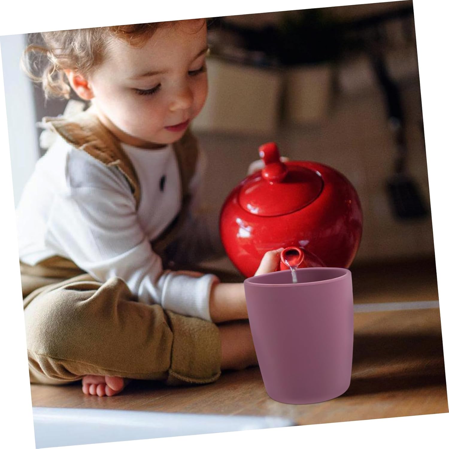 Silicone Open Cup - Perfect Anti-Drop for Toddlers With Spill-Proof Lid