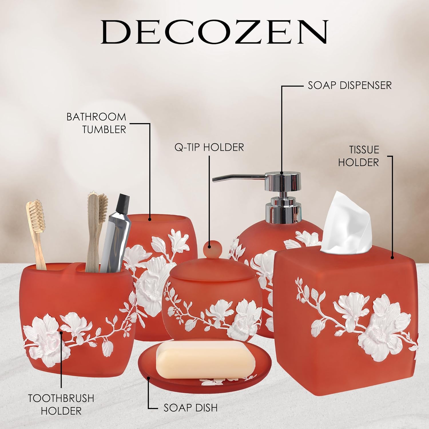 Elegant 6-Piece Bathroom Accessories Set Perfect for Modern Home