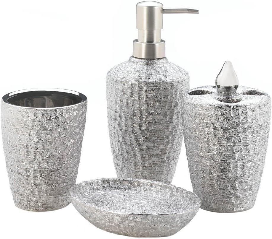 Accent Plus Boys Silver Texture Bath Accessory Set