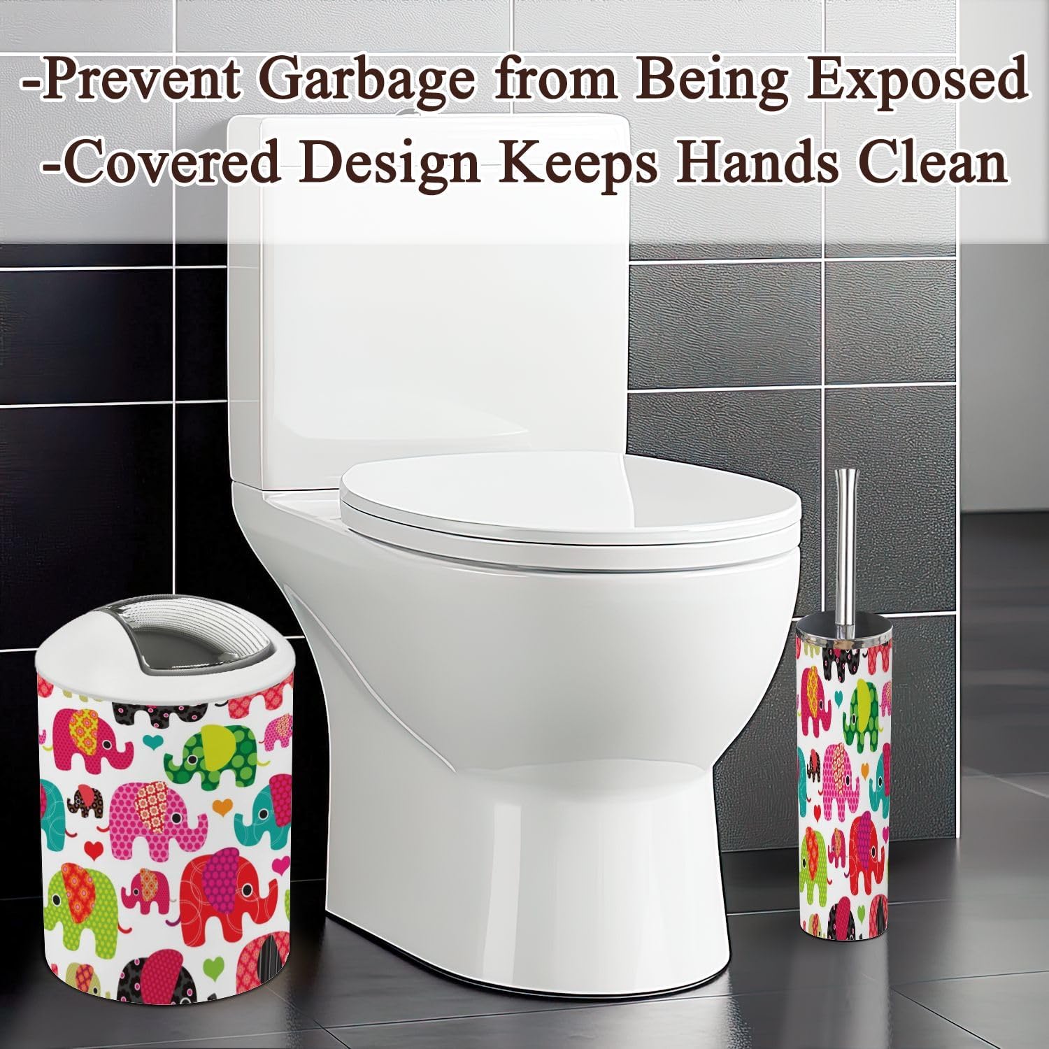 Bathroom Accessories Set Retro Elephant Design for Home Use