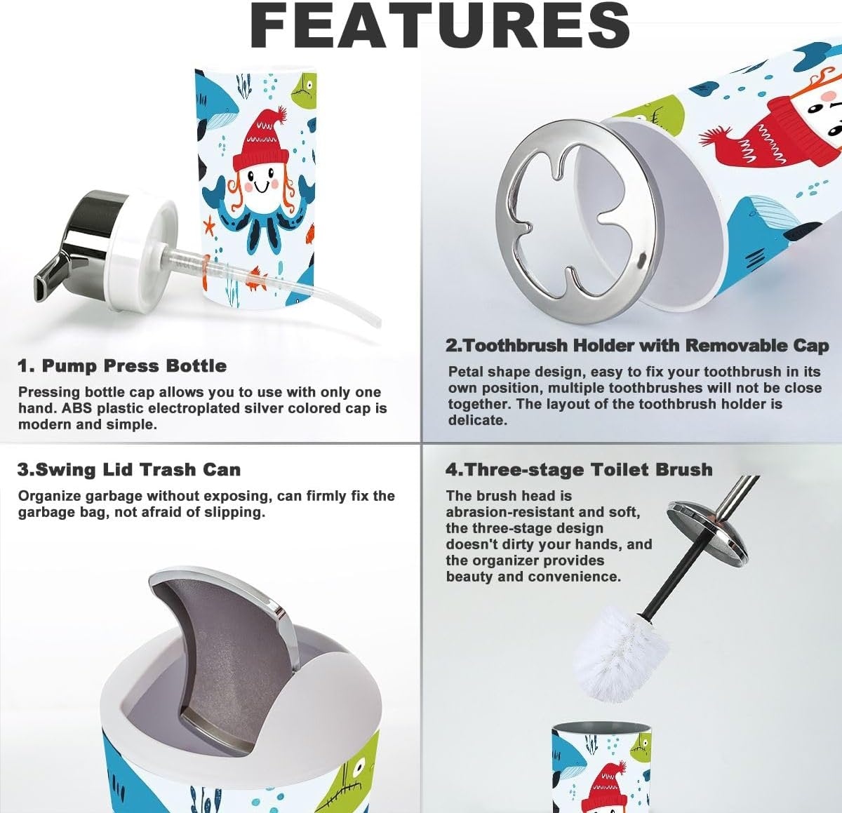 Cute Pirate Party Bathroom Accessories Set for Kids