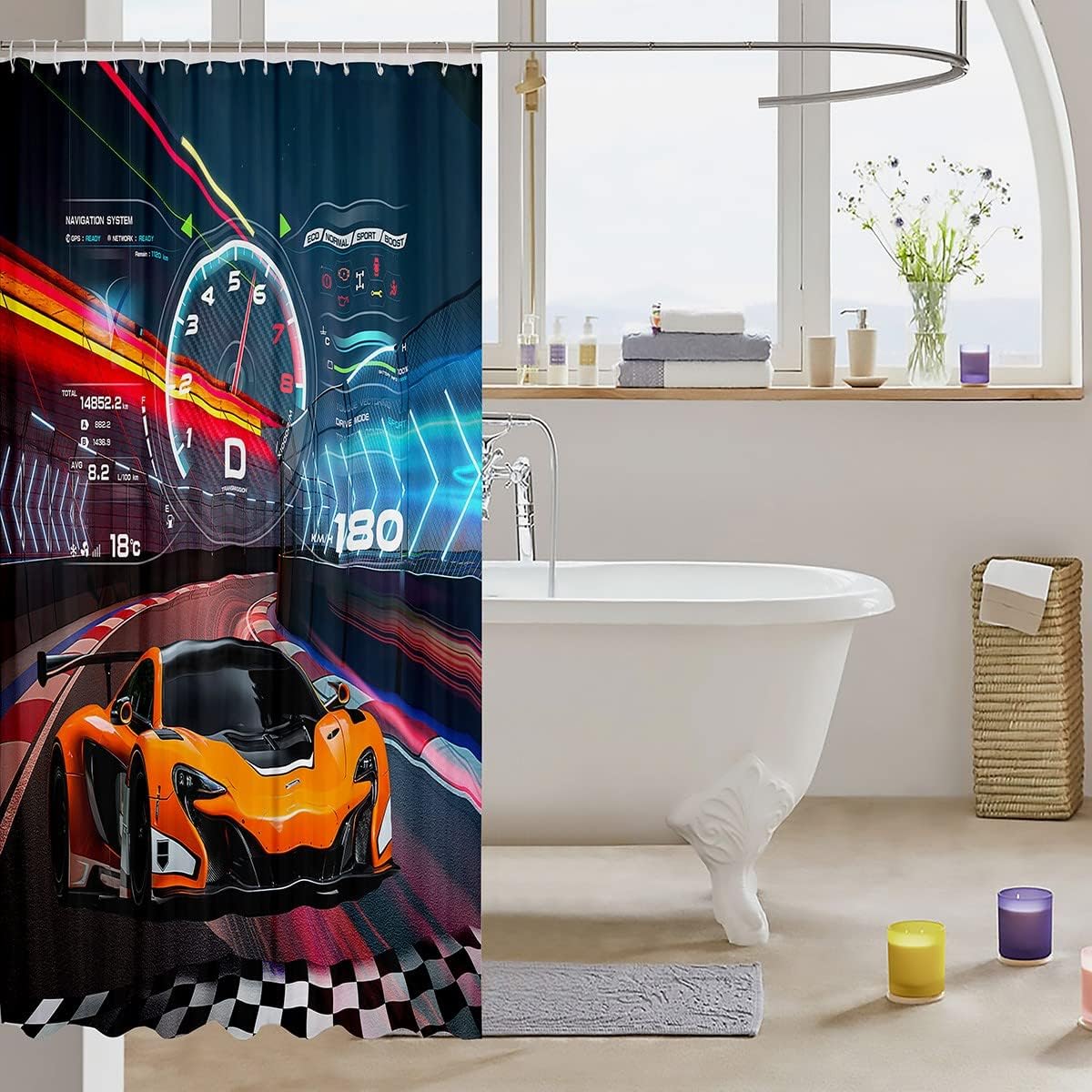 Feelyou Race Car Show curtains for Kids waterproof and fun