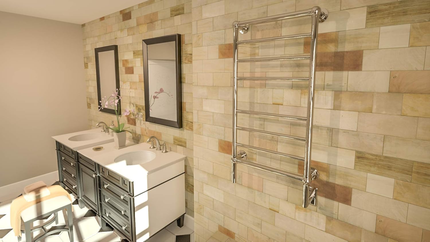 Amba 8-Bar Towel Warmer Polished Nickel Luxury Bath Accessories